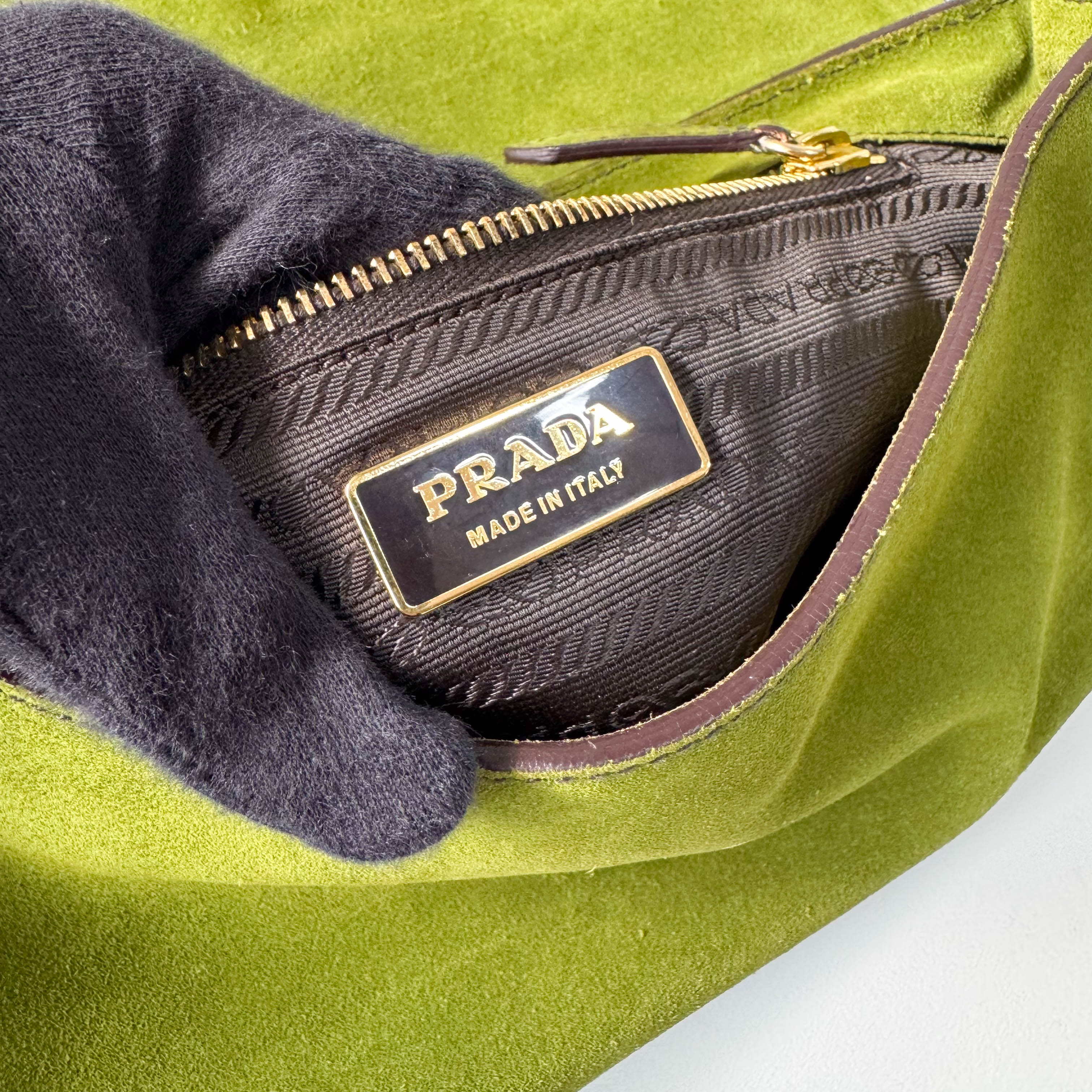 Green Suede Shoulder Bag