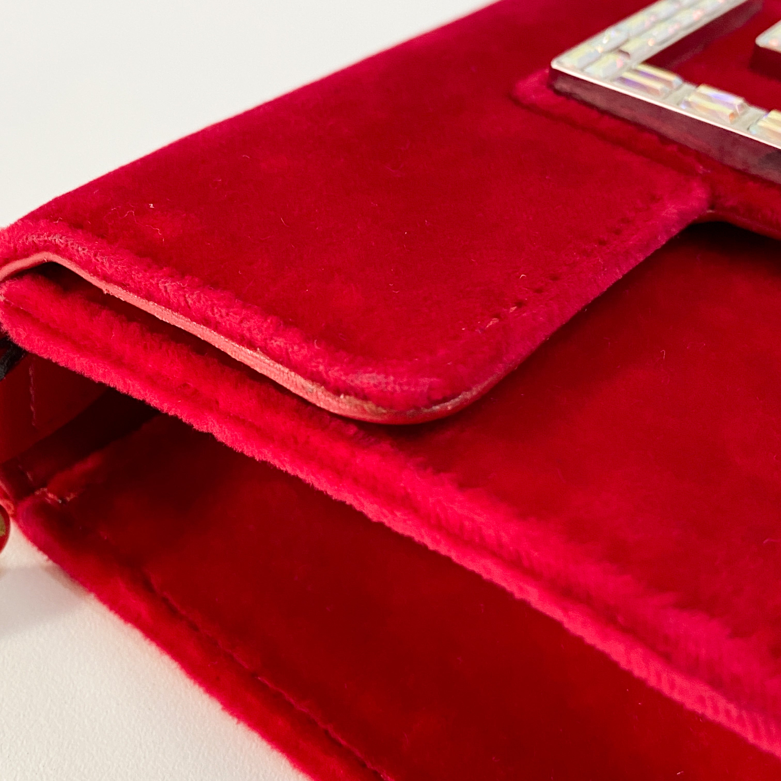 Red Velvet Rhinestones G Buckle