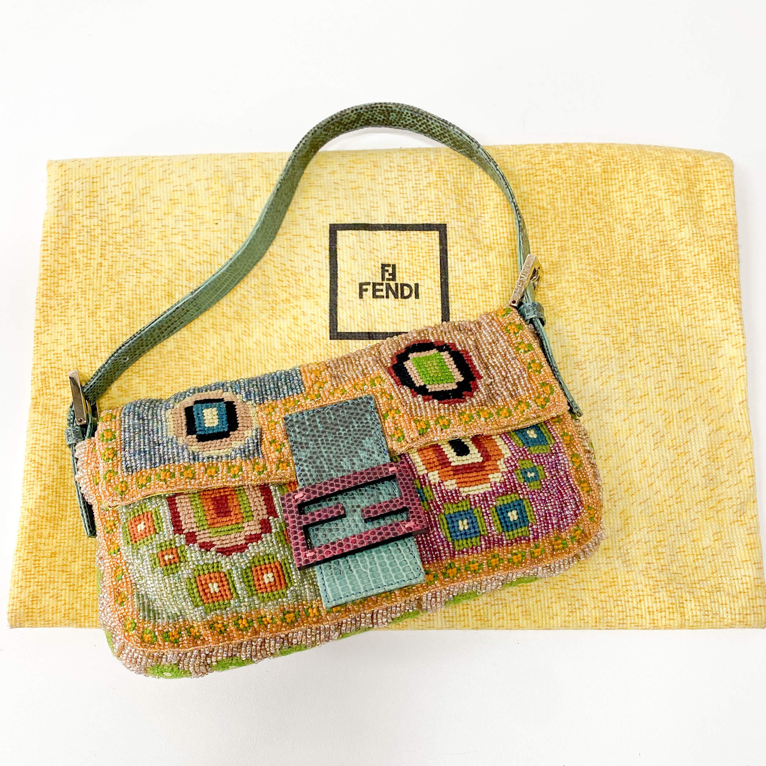 Limited Edition Baguette Beaded Multi-Colour Shoulder Bag