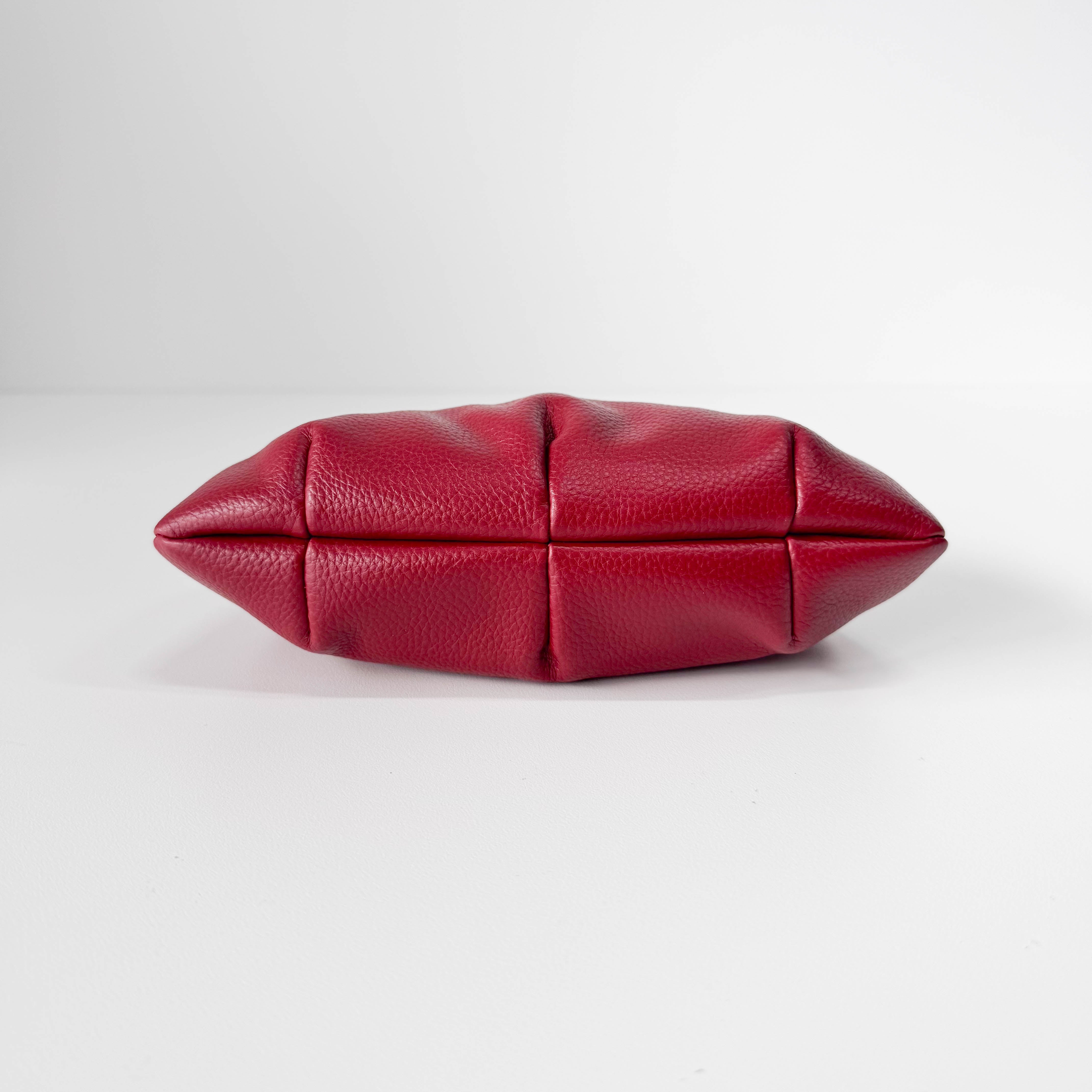 Granny Frame Small Red Leather Hand/Shoulder Bag