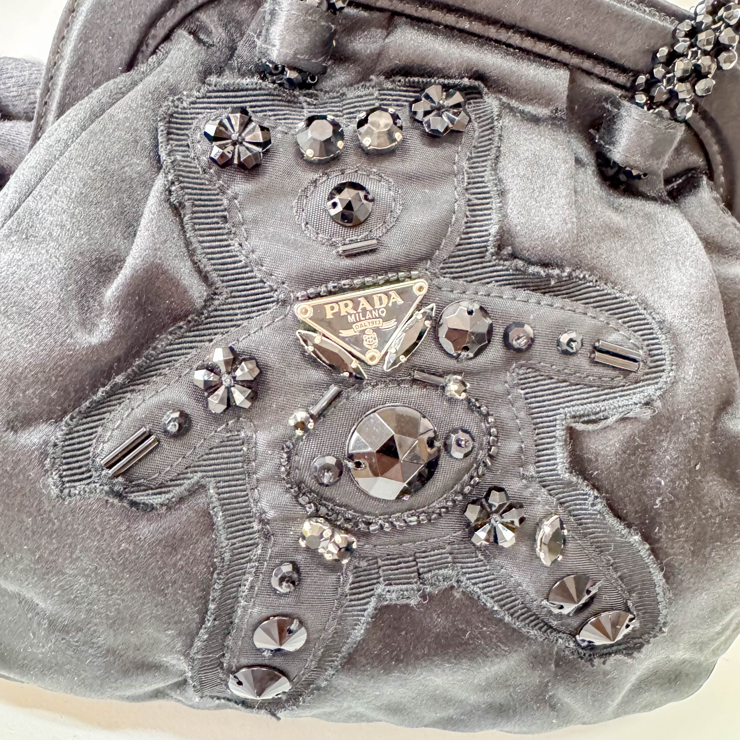 Evening Bear Bijoux Satin Handbag