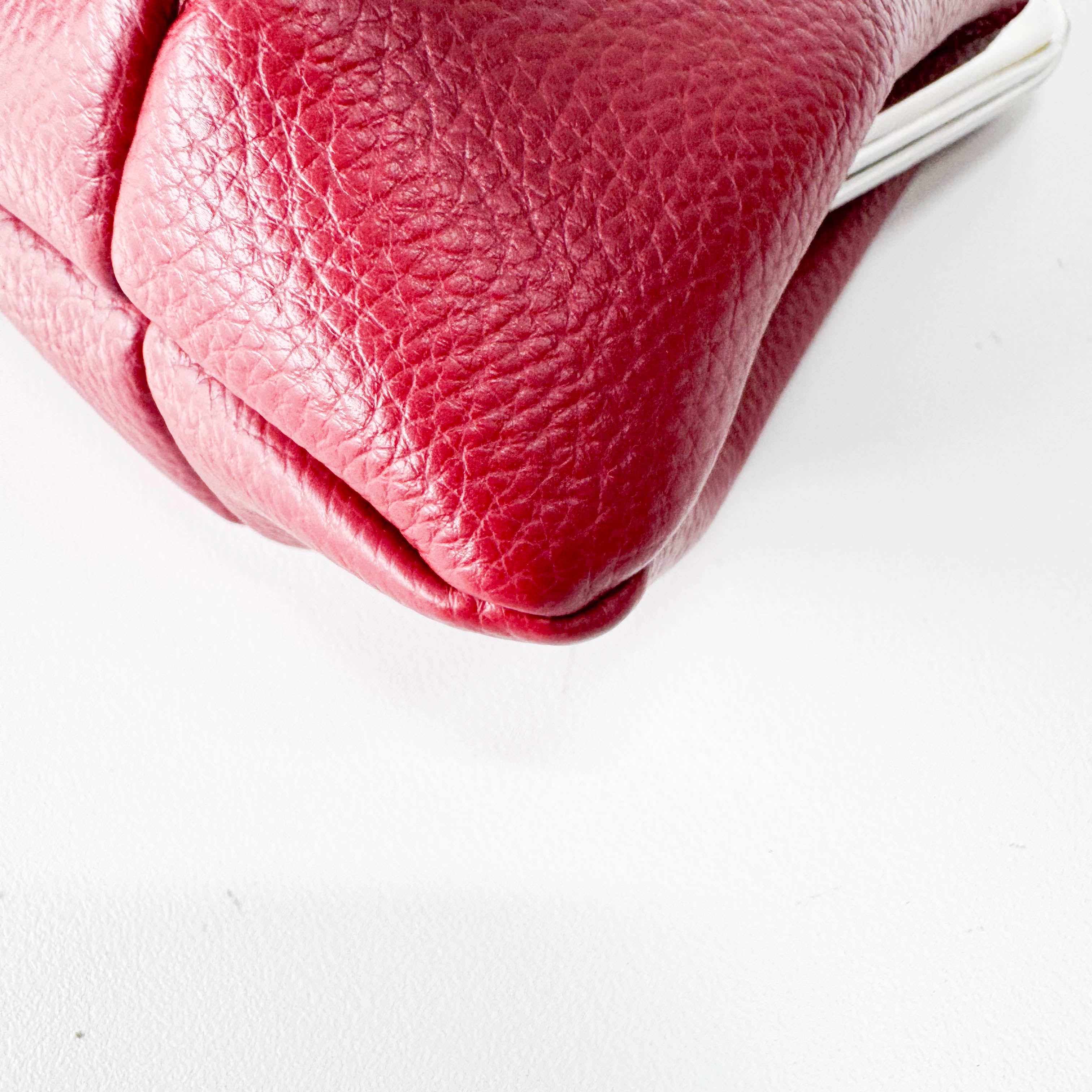 Granny Frame Small Red Leather Hand/Shoulder Bag