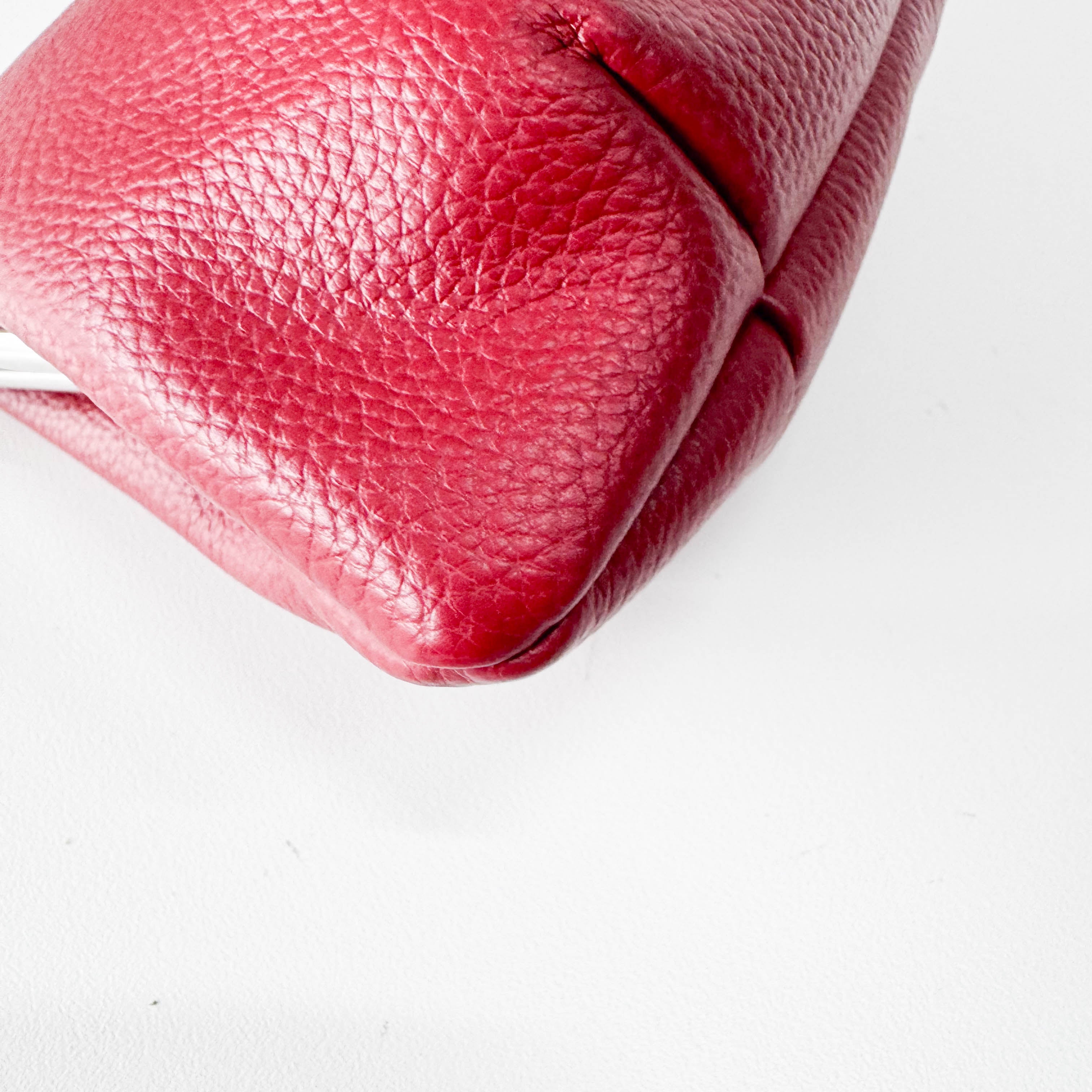 Granny Frame Small Red Leather Hand/Shoulder Bag