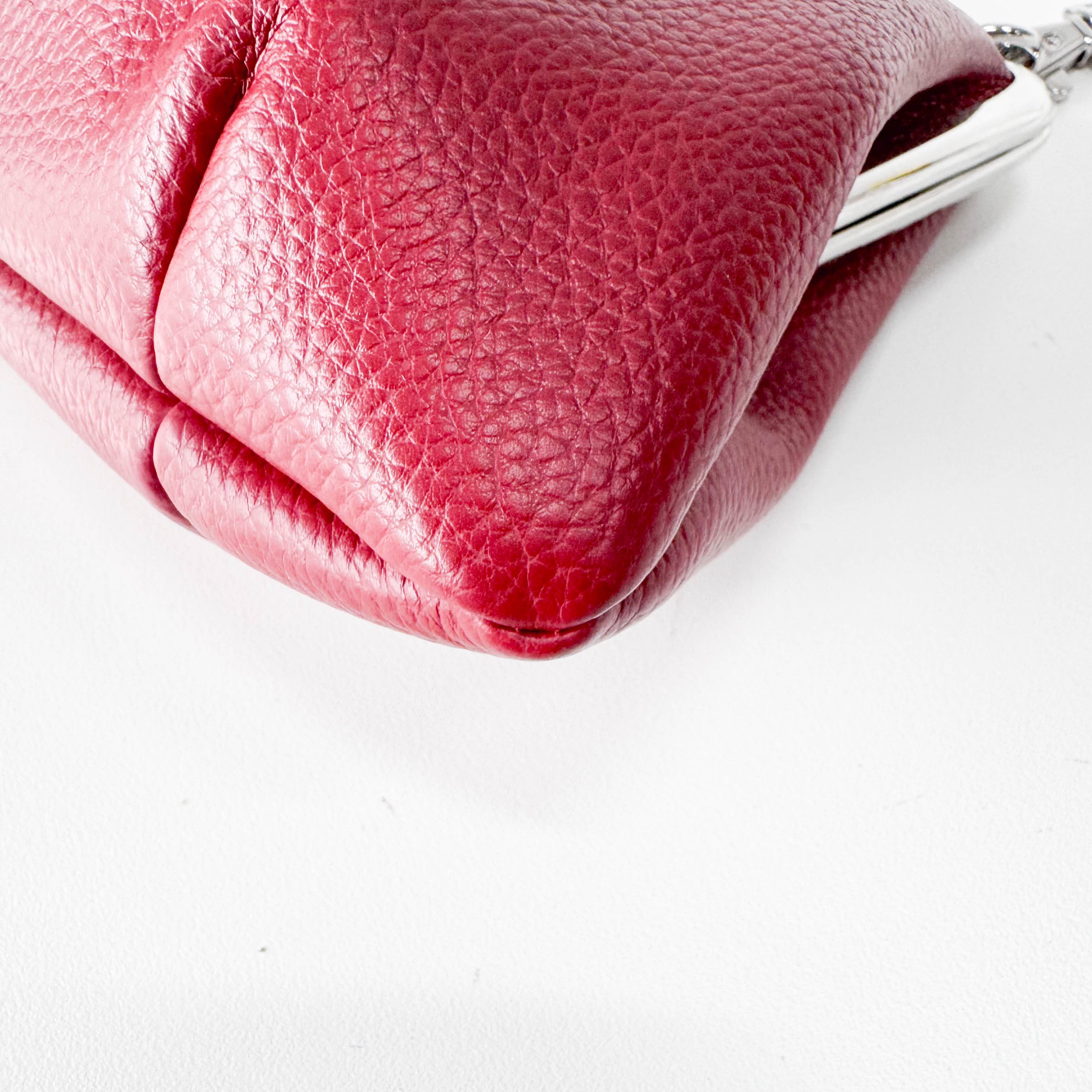 Granny Frame Small Red Leather Hand/Shoulder Bag