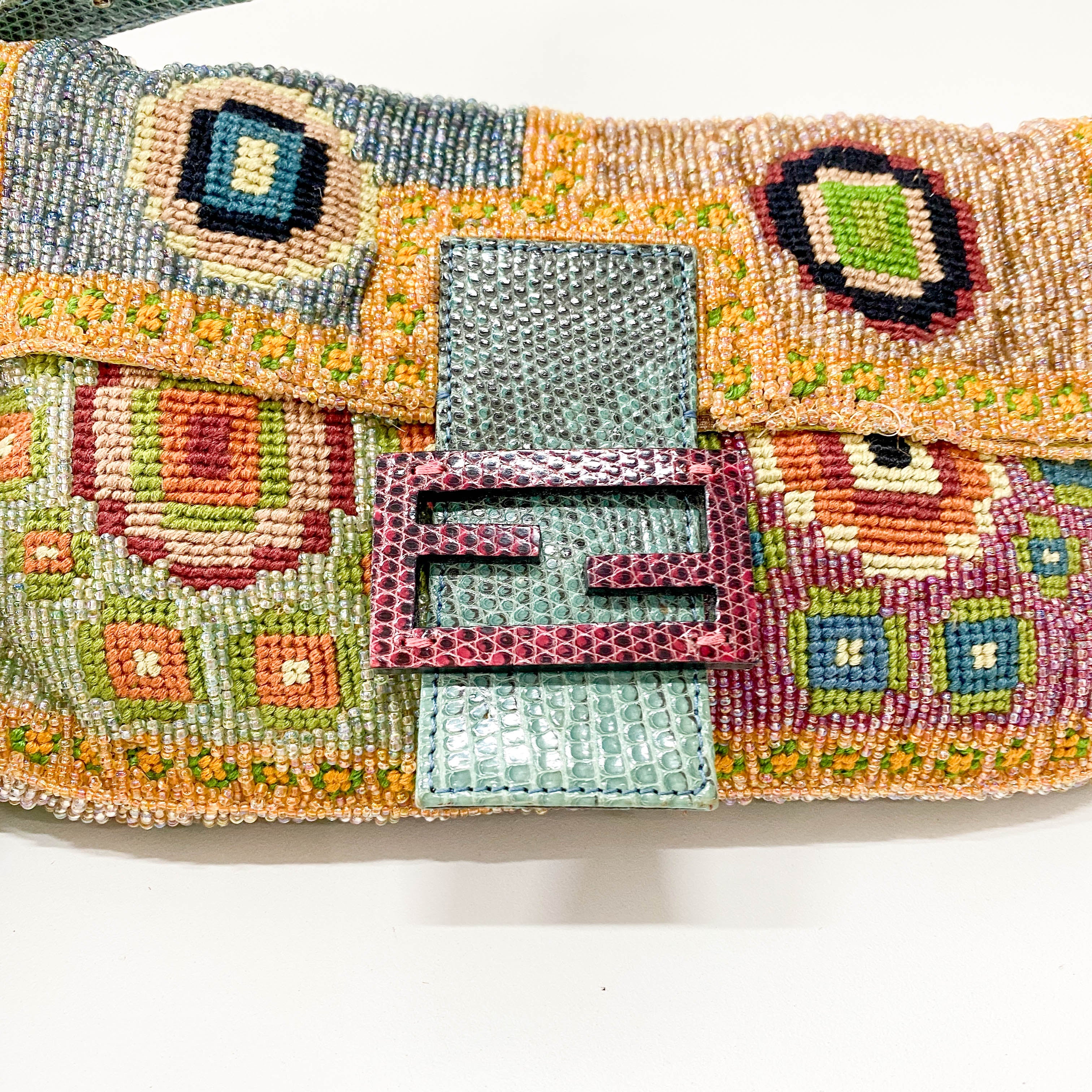 Limited Edition Baguette Beaded Multi-Colour Shoulder Bag