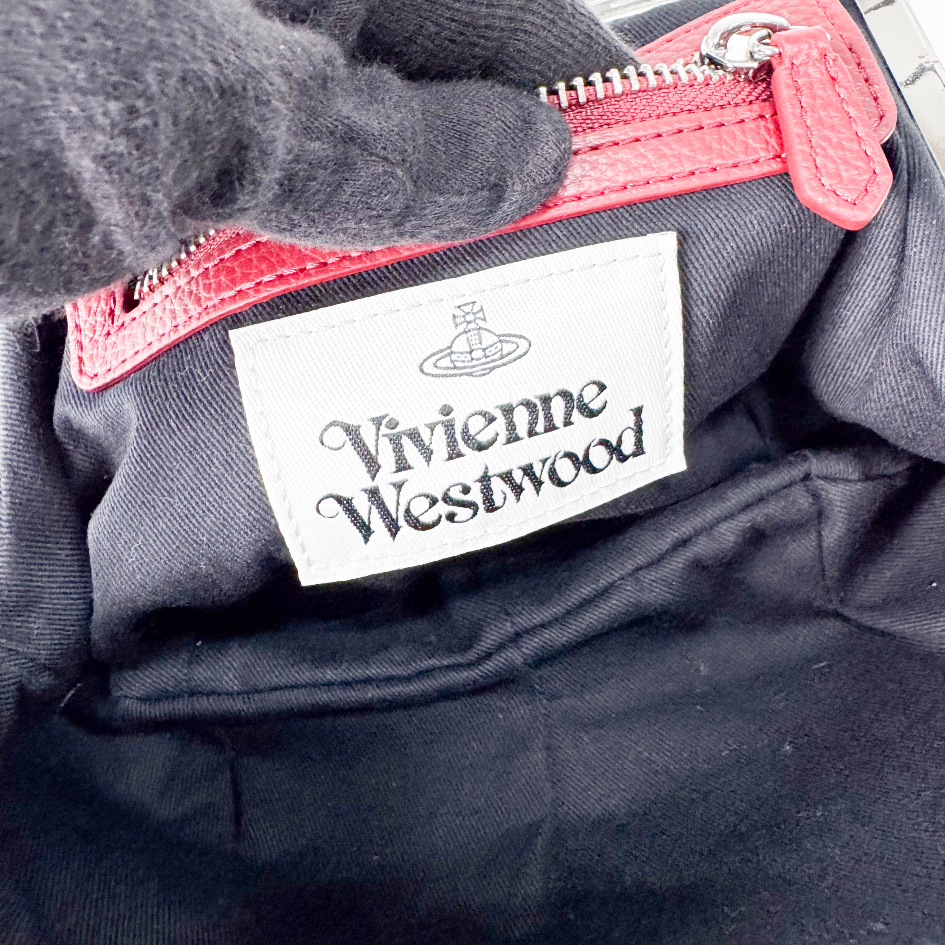 Granny Frame Small Red Leather Hand/Shoulder Bag