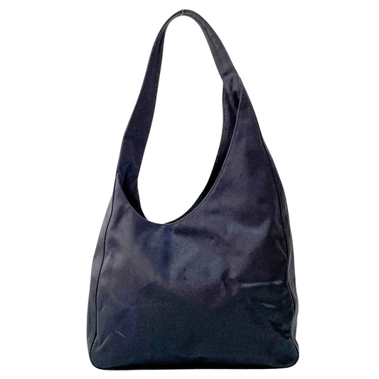 Black Satin Hobo Shoulder Bag