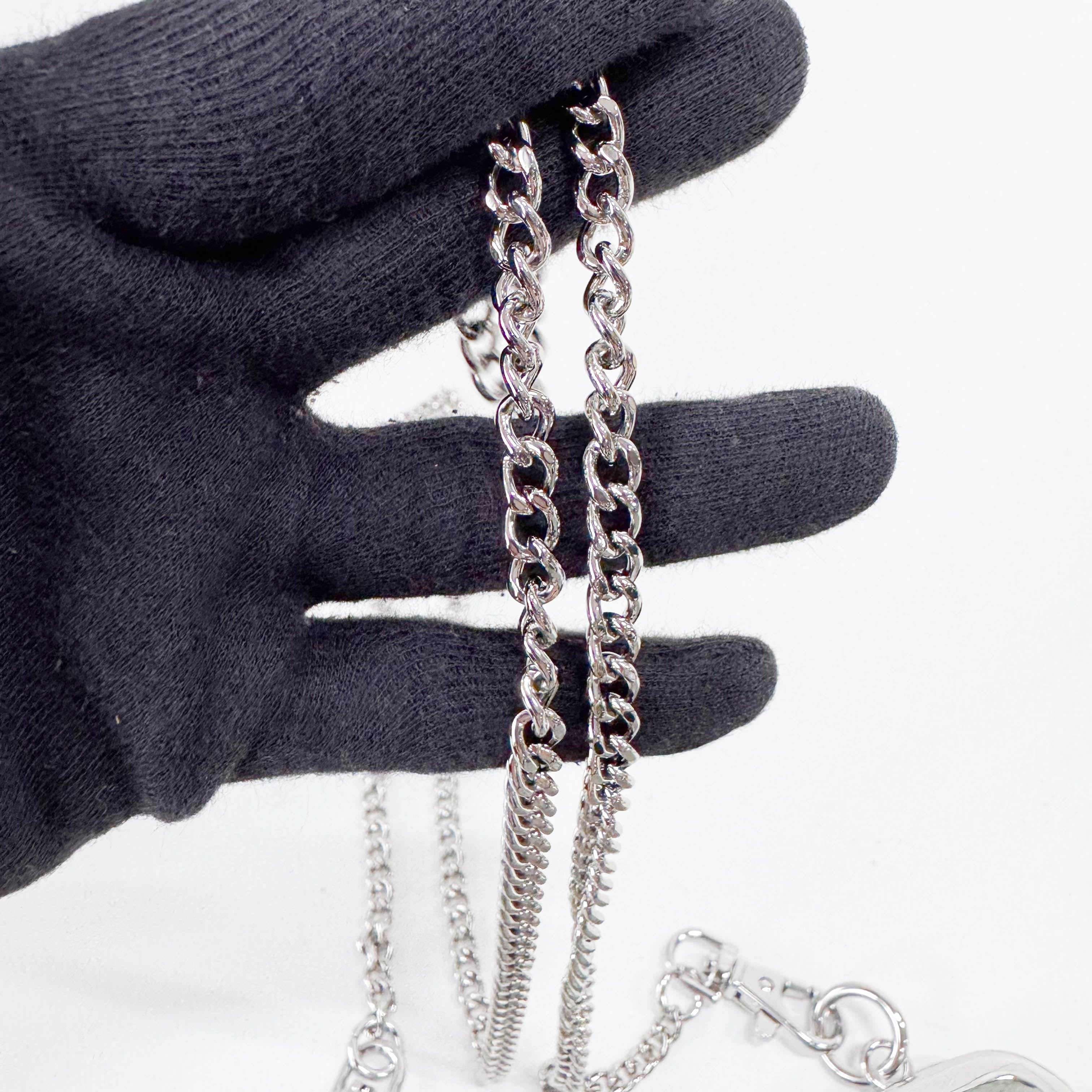 Granny Frame Small Grey Leather Hand/Shoulder Bag