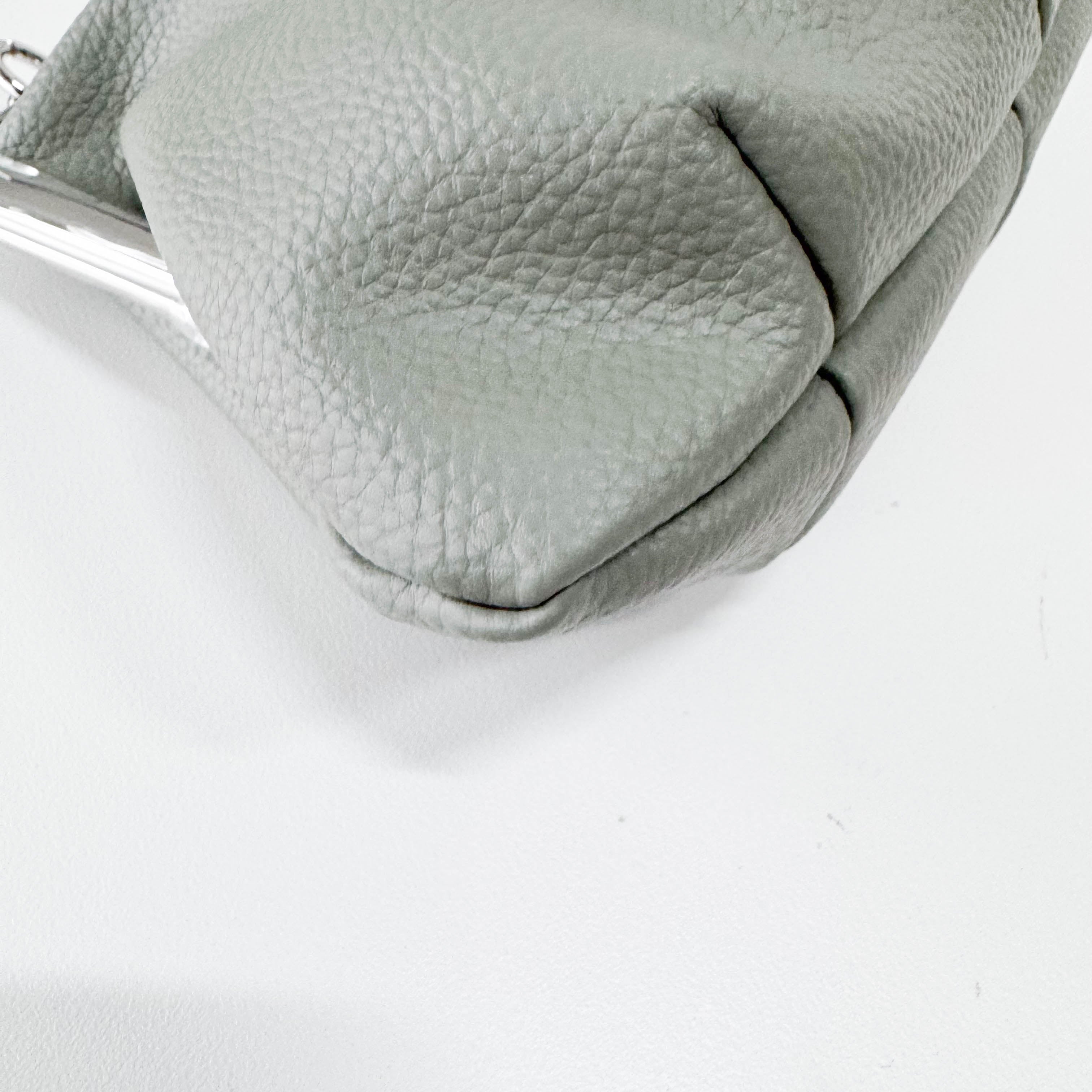 Granny Frame Small Grey Leather Hand/Shoulder Bag