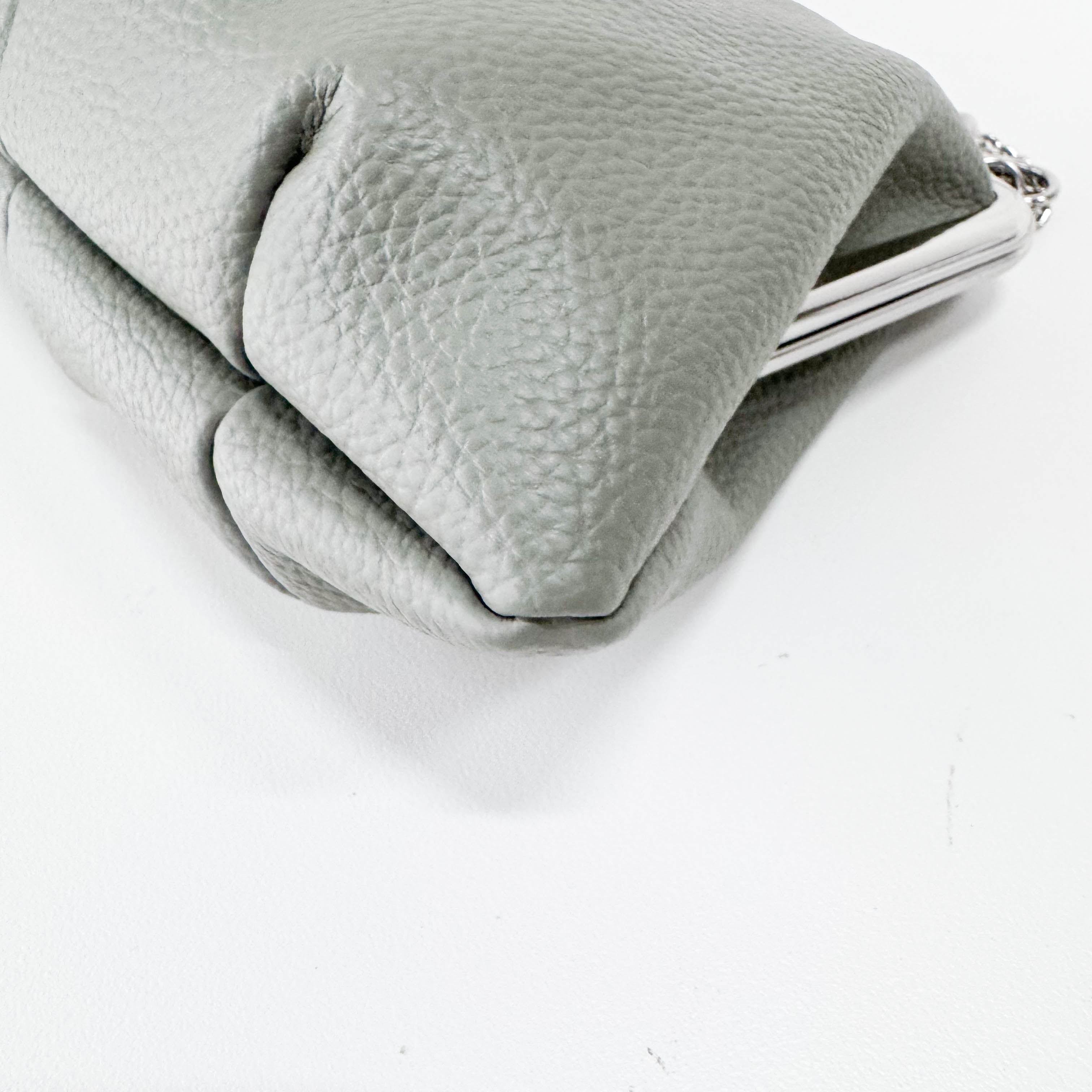 Granny Frame Small Grey Leather Hand/Shoulder Bag