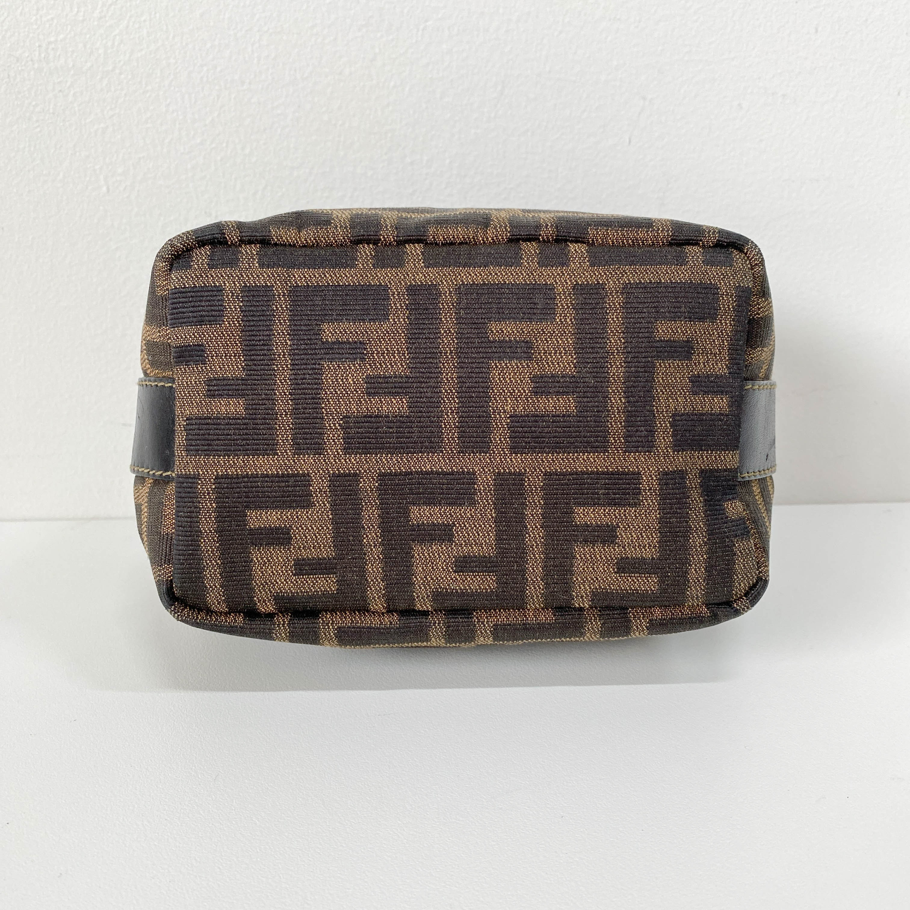 Zucca Brown Canvas Vanity Pouch