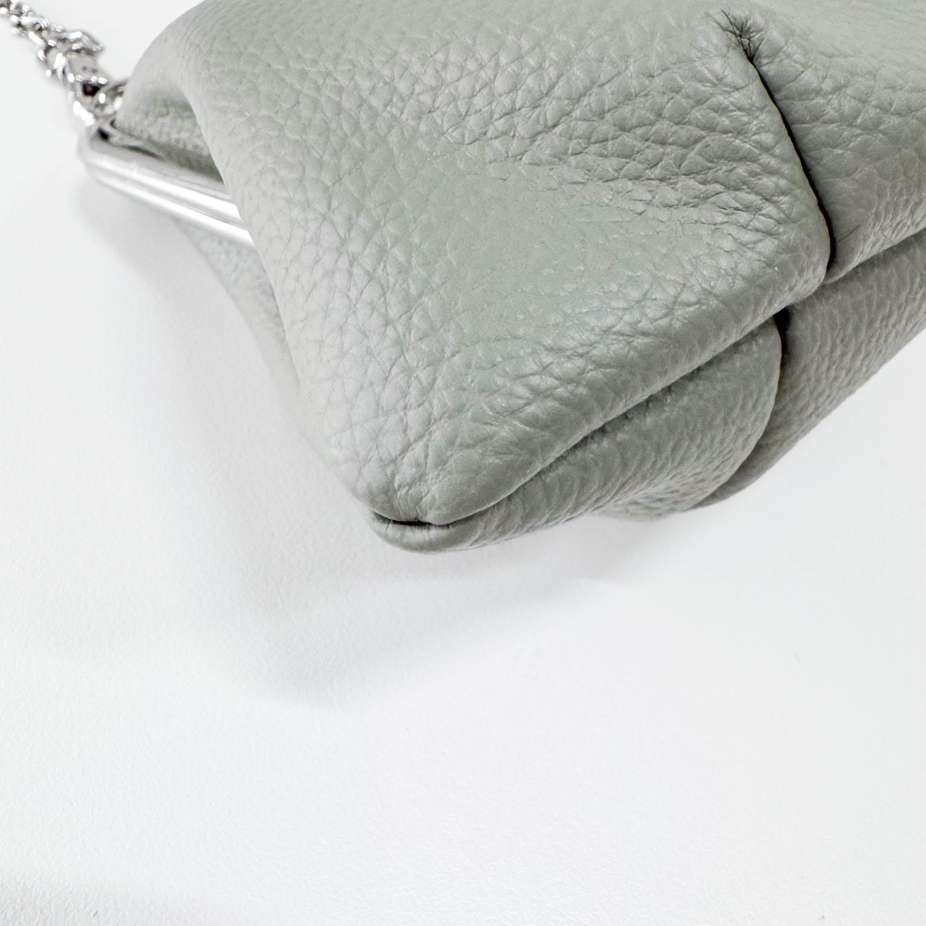 Granny Frame Small Grey Leather Hand/Shoulder Bag