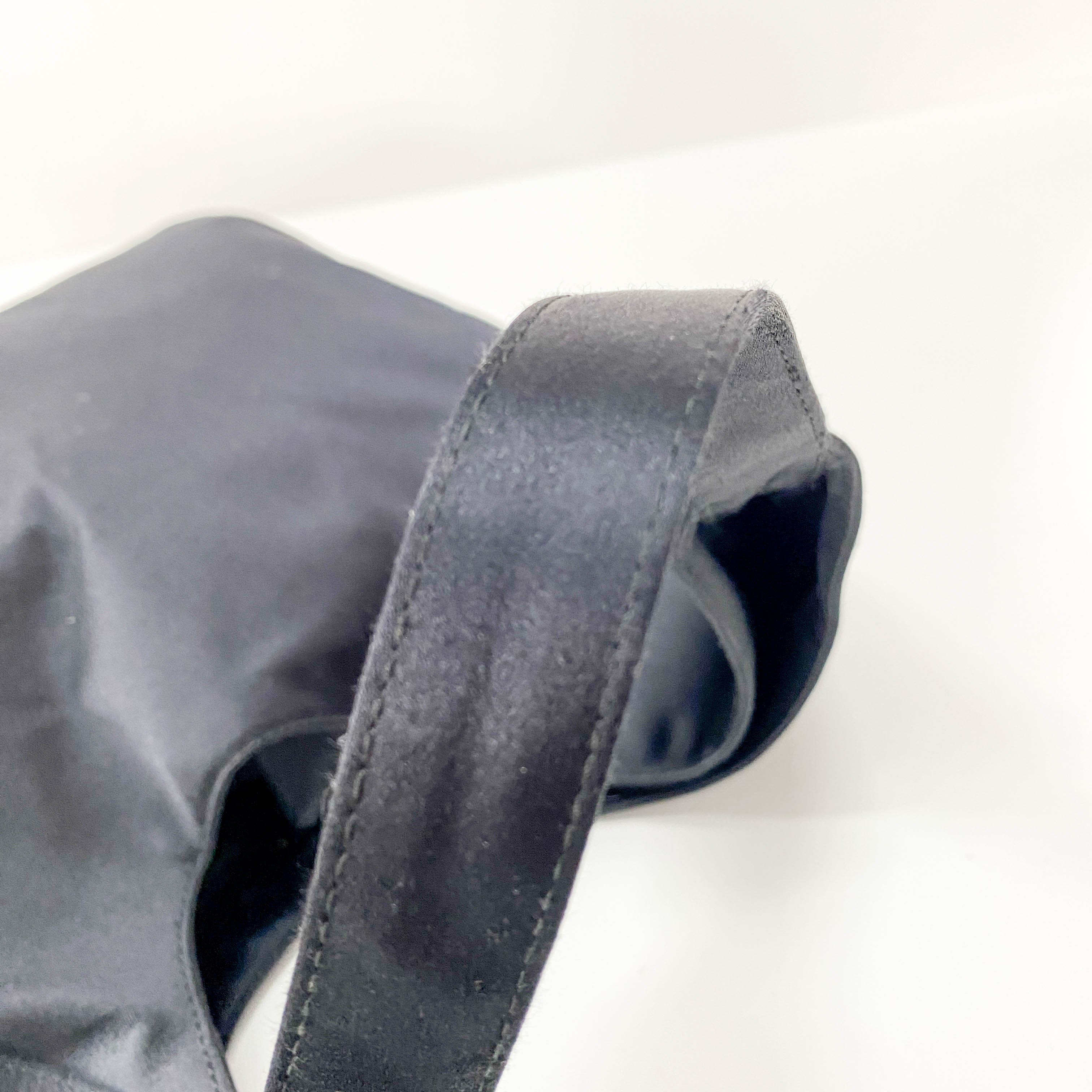 Black Satin Hobo Shoulder Bag