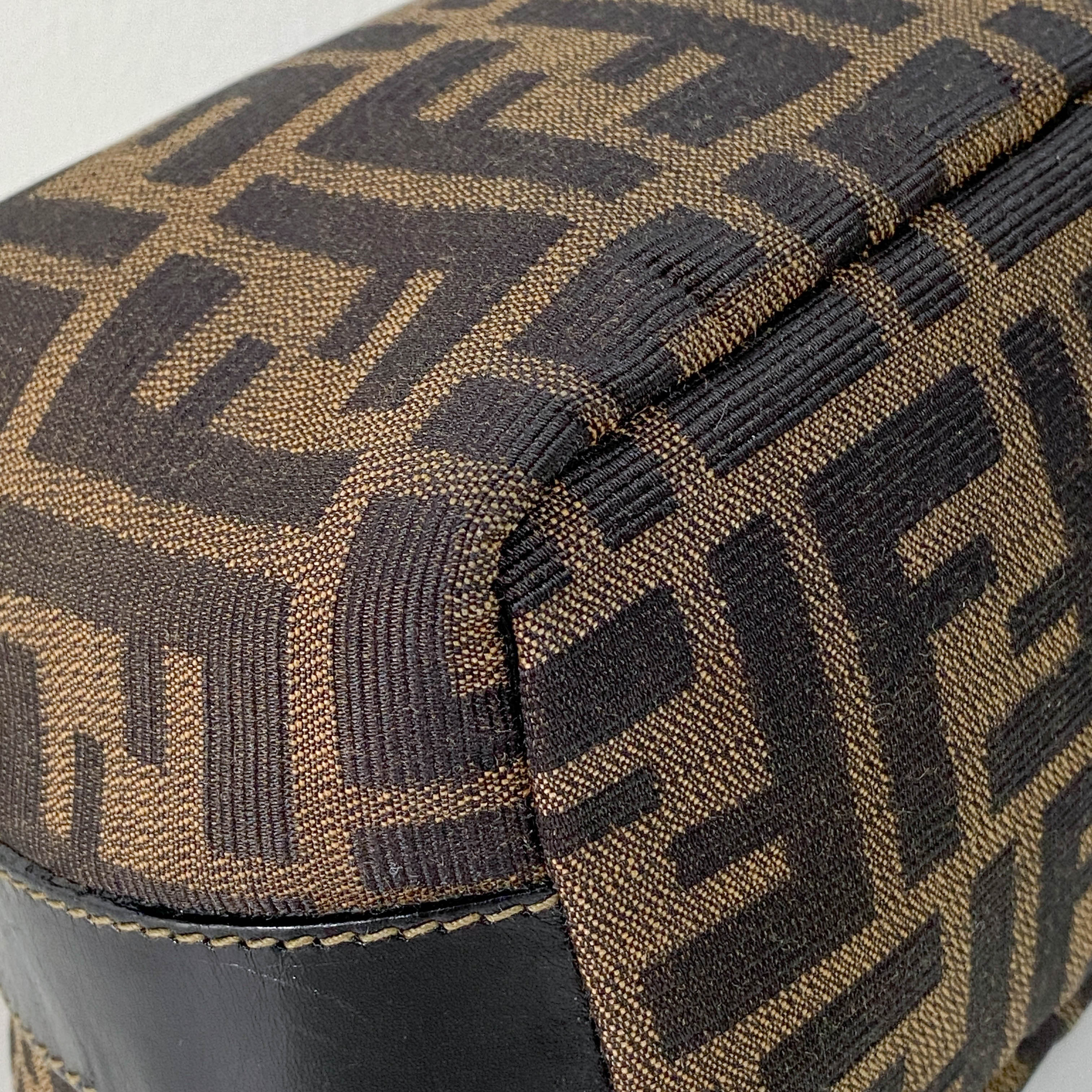 Zucca Brown Canvas Vanity Pouch