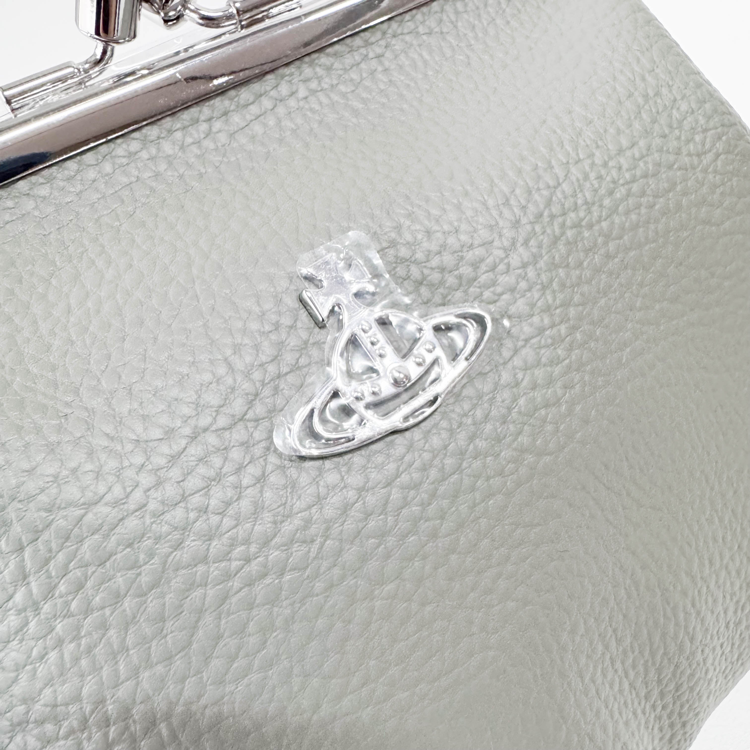 Granny Frame Small Grey Leather Hand/Shoulder Bag