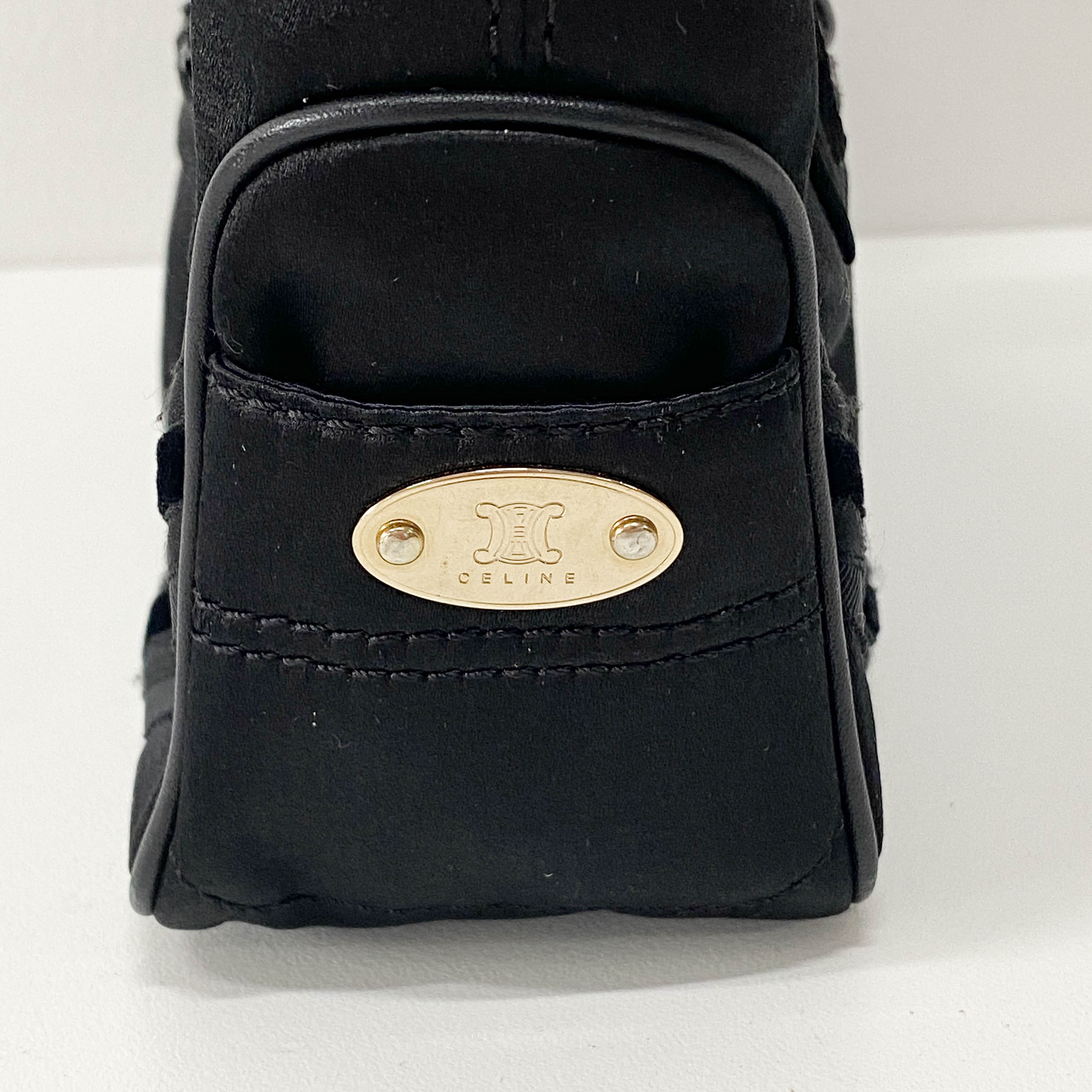 Mini Boogie Black Satin and Beaded Hand Bag