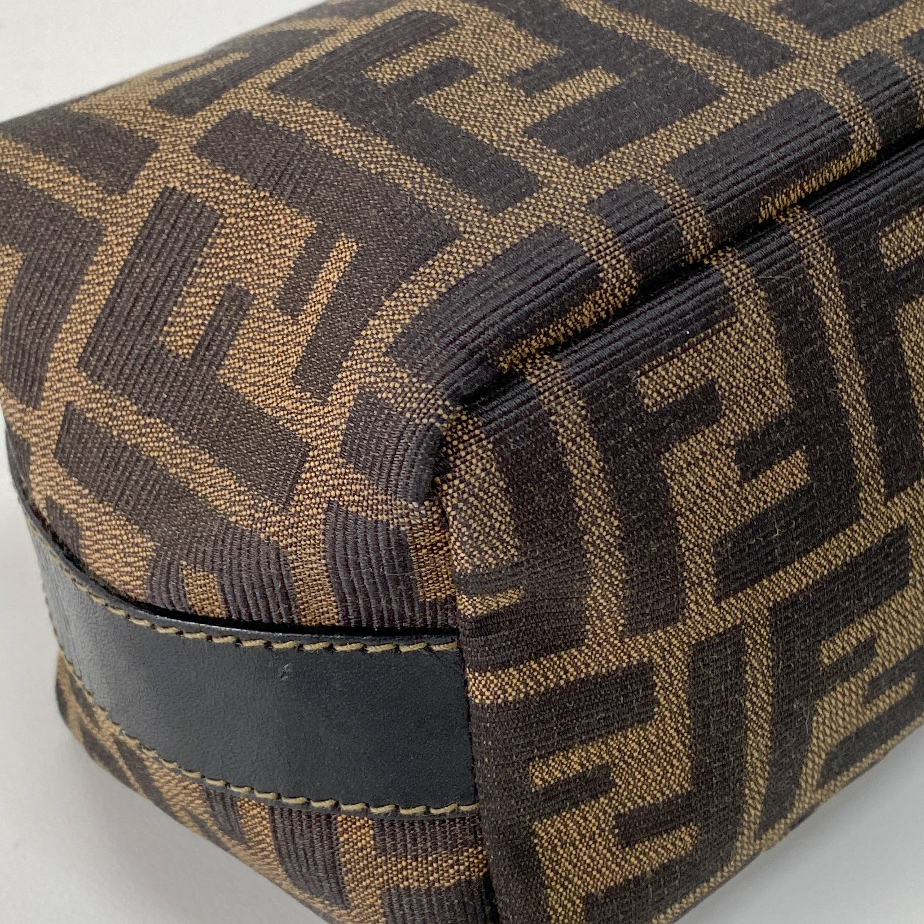 Zucca Brown Canvas Vanity Pouch