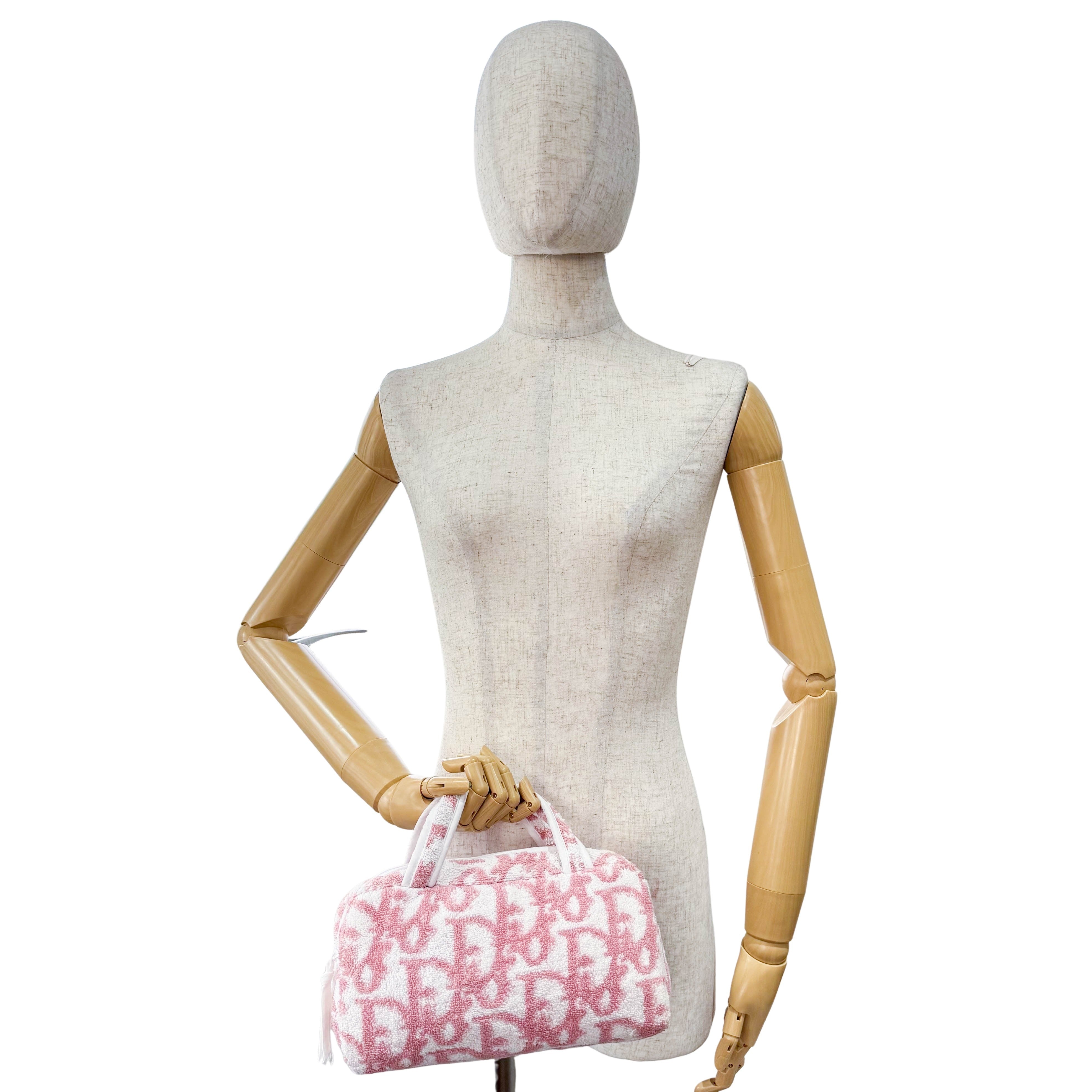 Trotter Pink Terry Cloth Towel Handbag