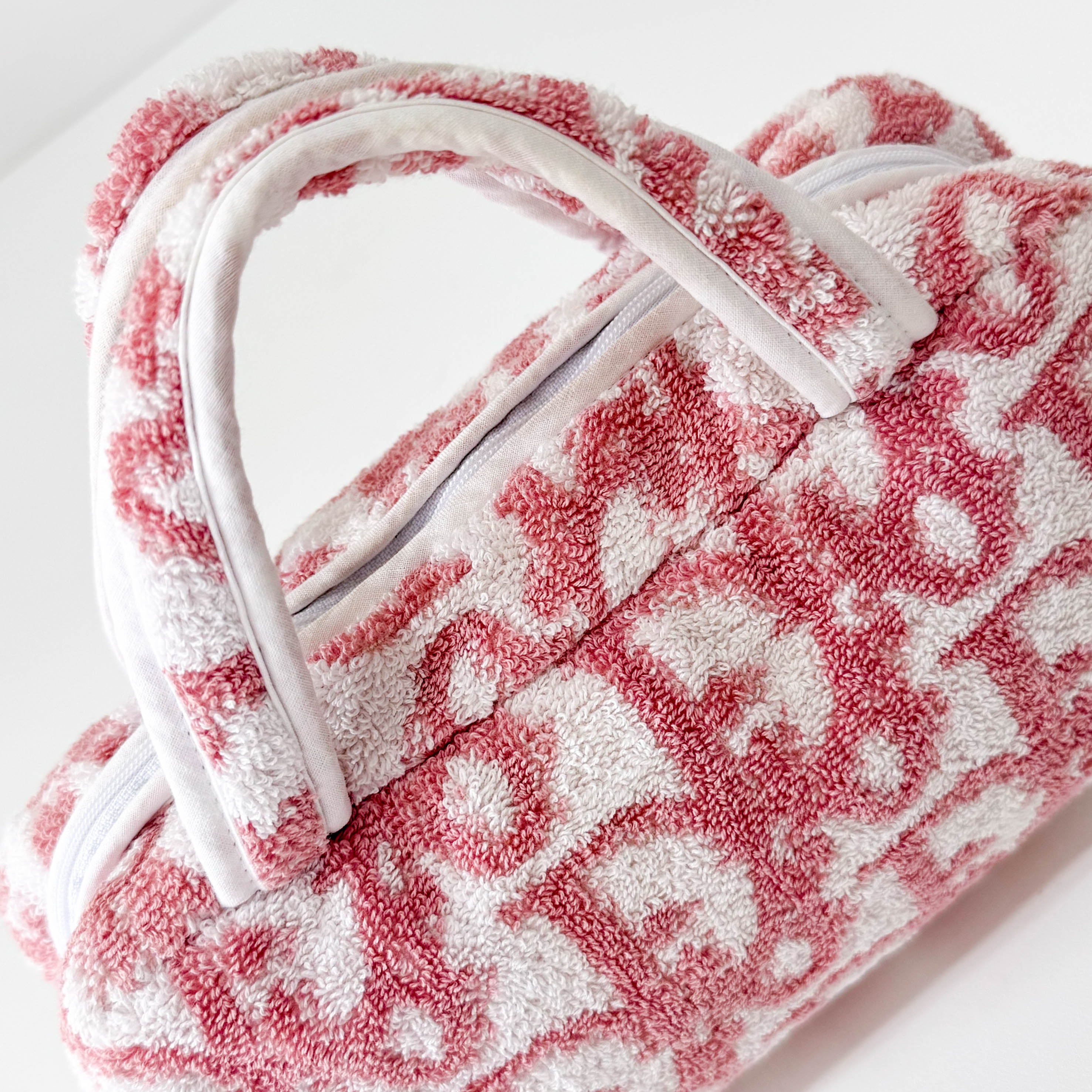 Trotter Pink Terry Cloth Towel Handbag