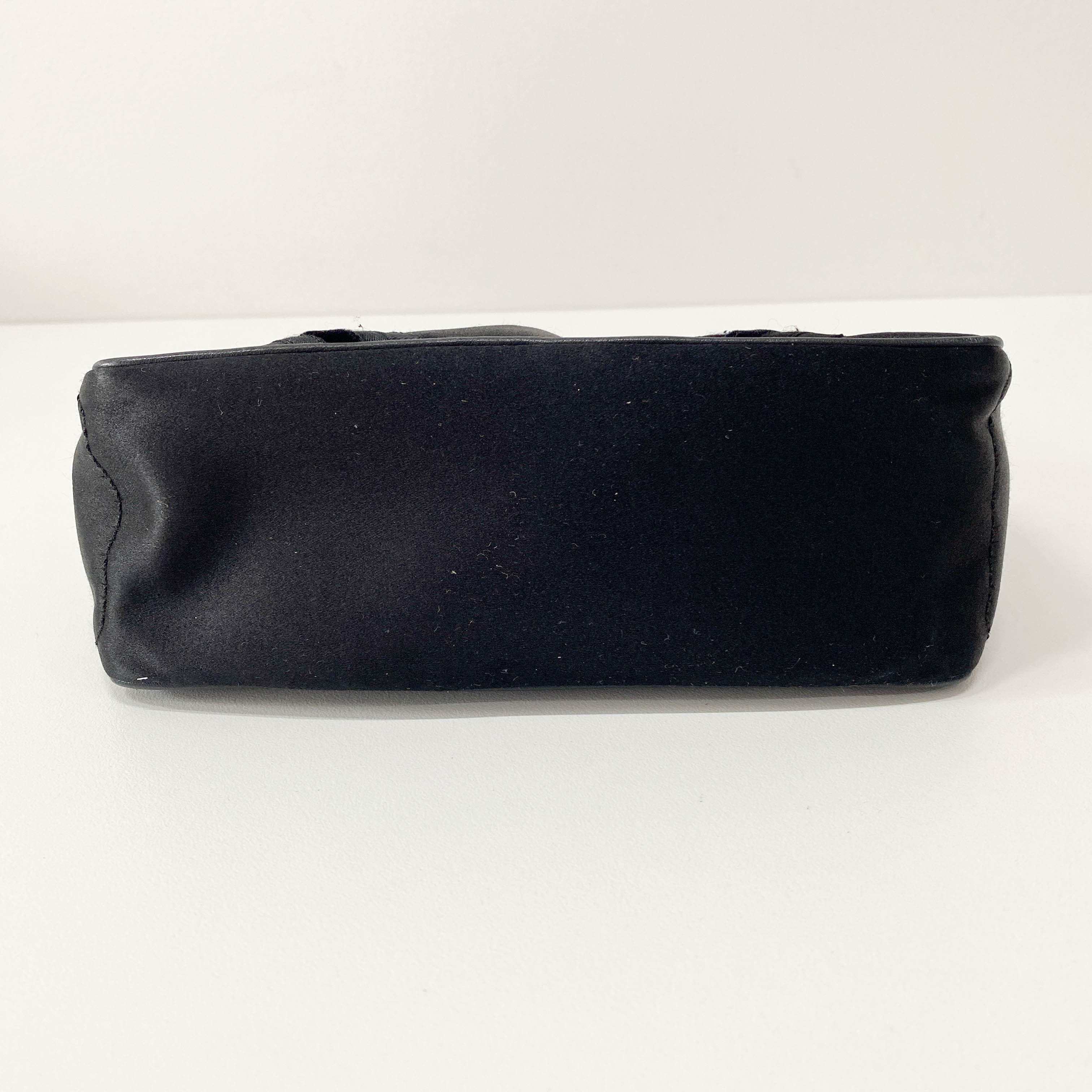 Mini Boogie Black Satin and Beaded Hand Bag