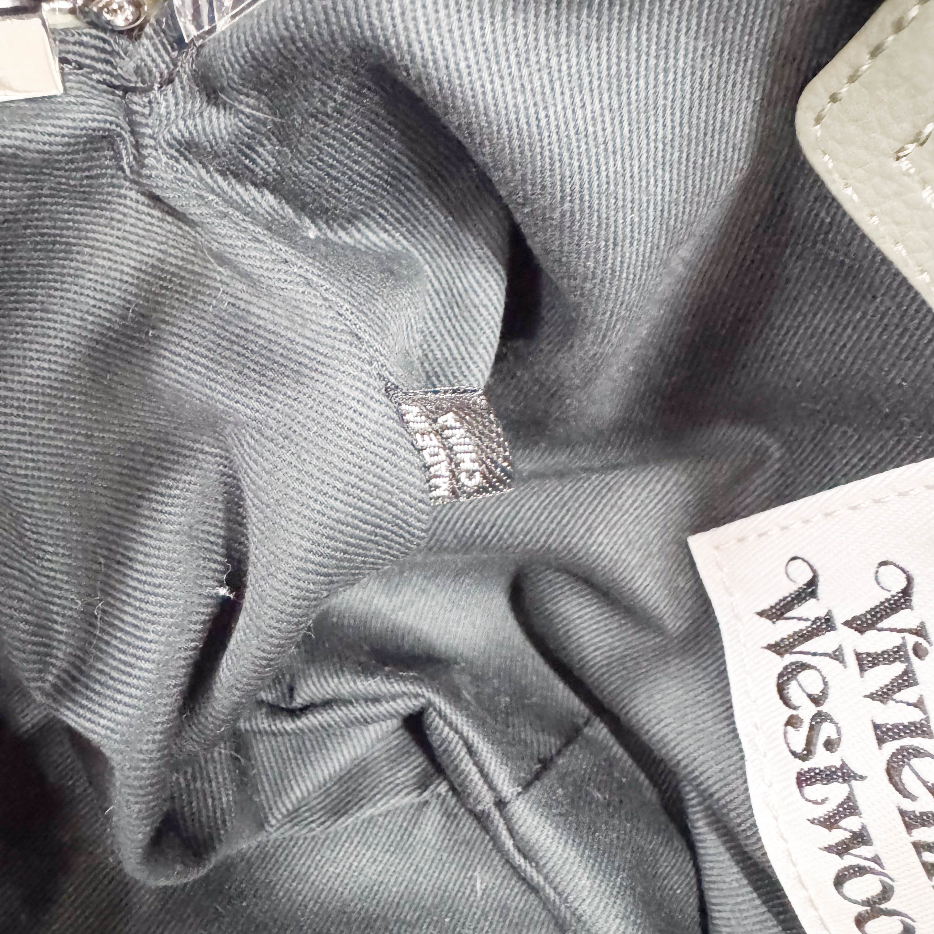 Granny Frame Small Grey Leather Hand/Shoulder Bag