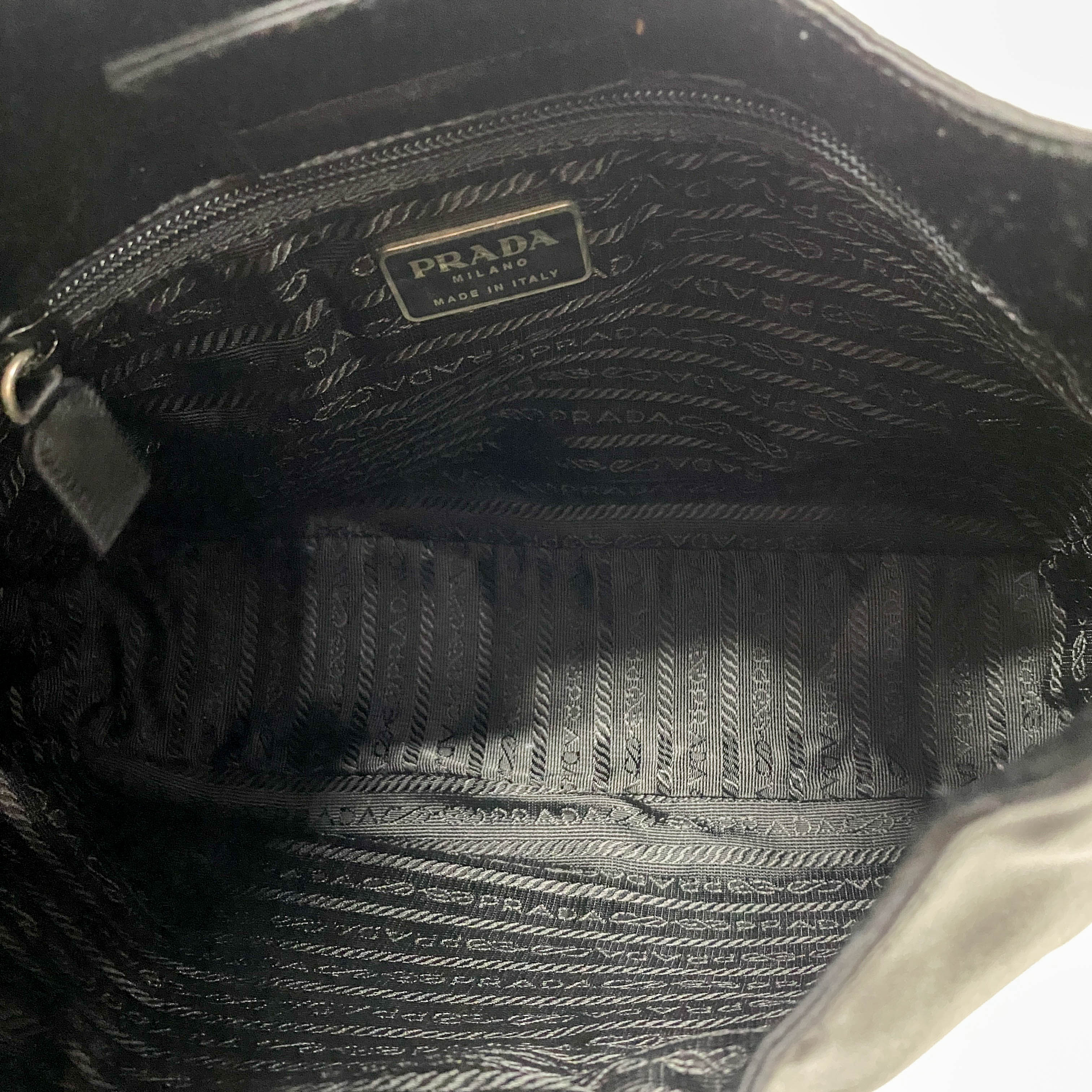 Black Satin Hobo Shoulder Bag