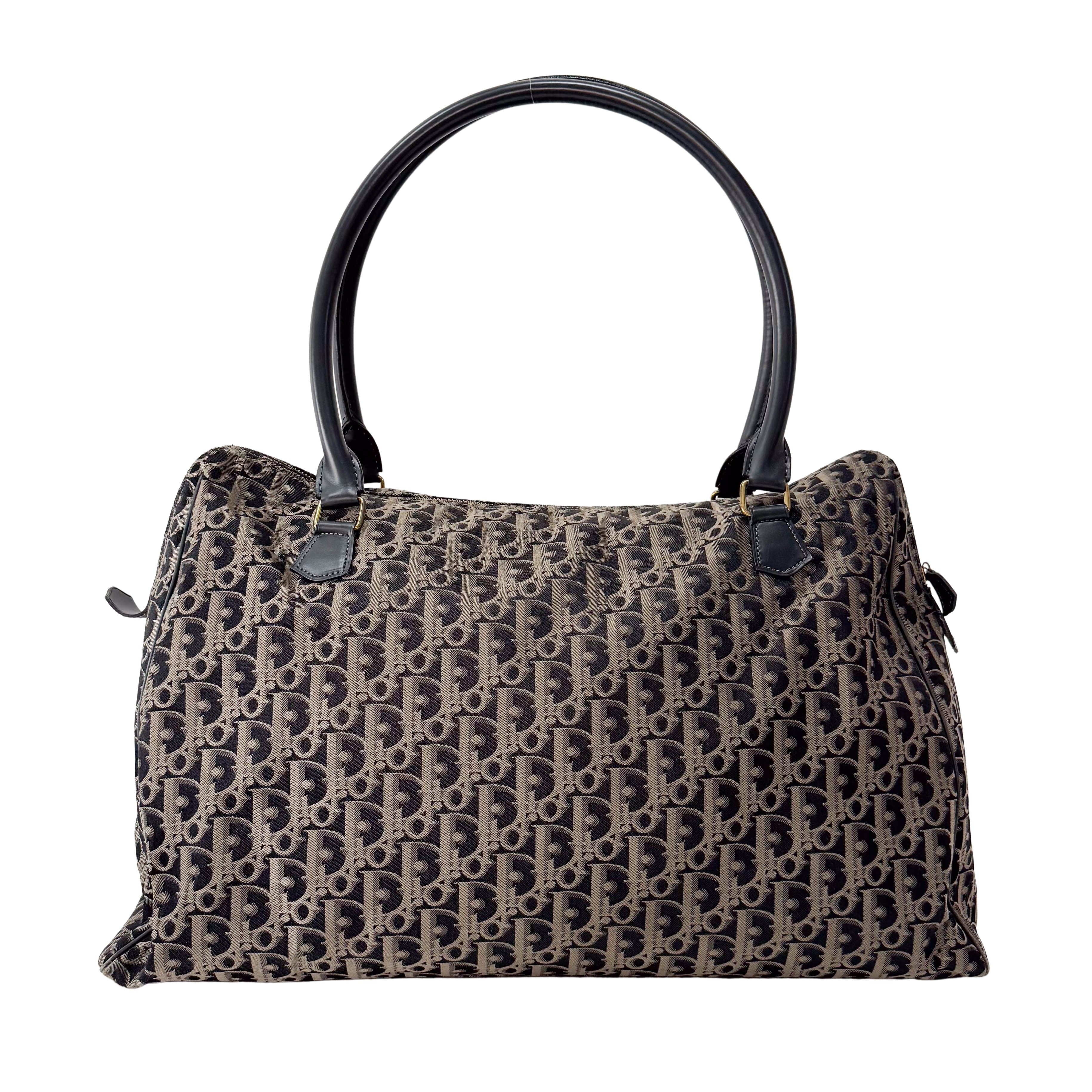 Boston Trotter Black Oblique Canvas Bag