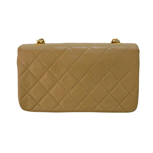 Beige Matelasse Chain Strap Bag