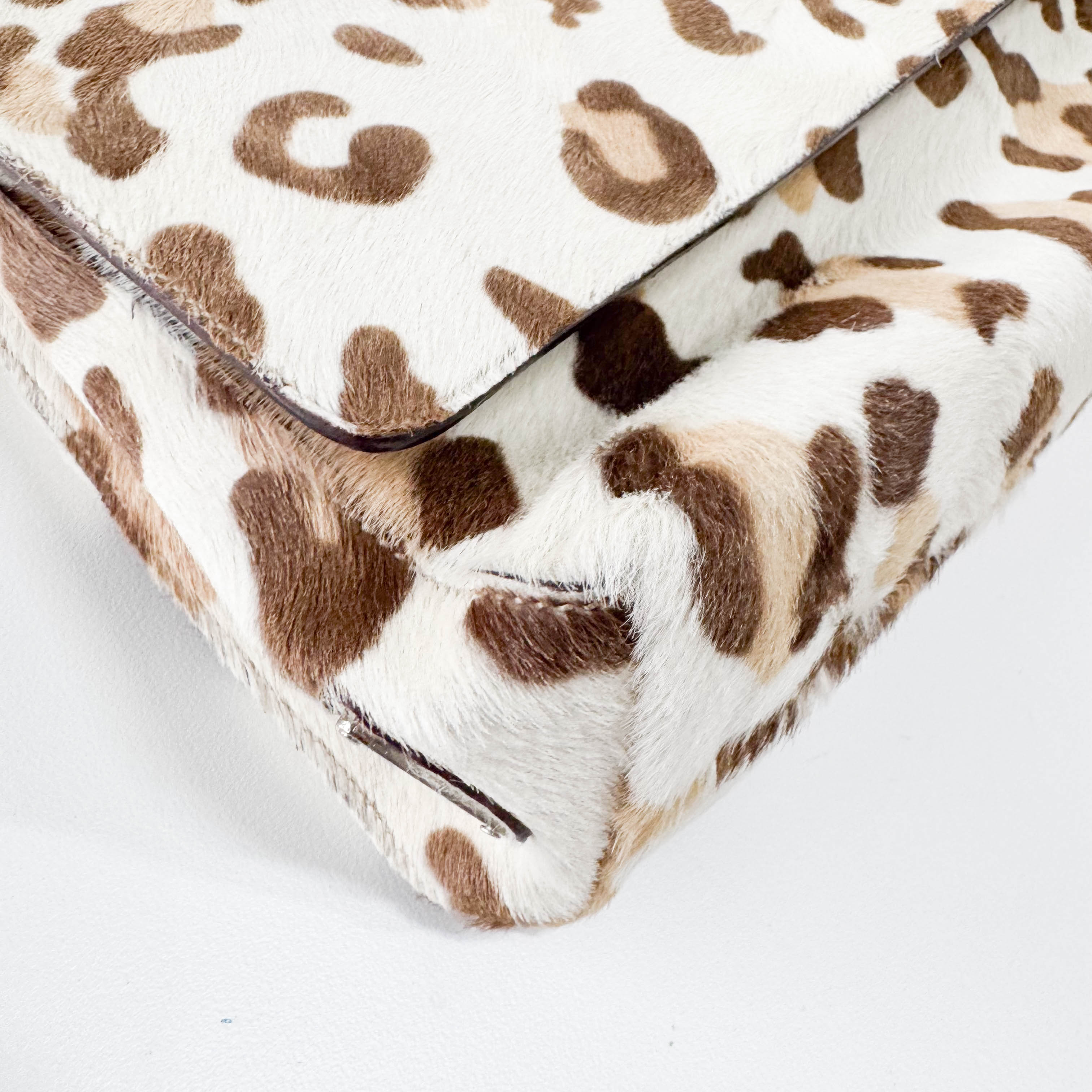 Neutral Leopard Print Pony Hair Chain Bag