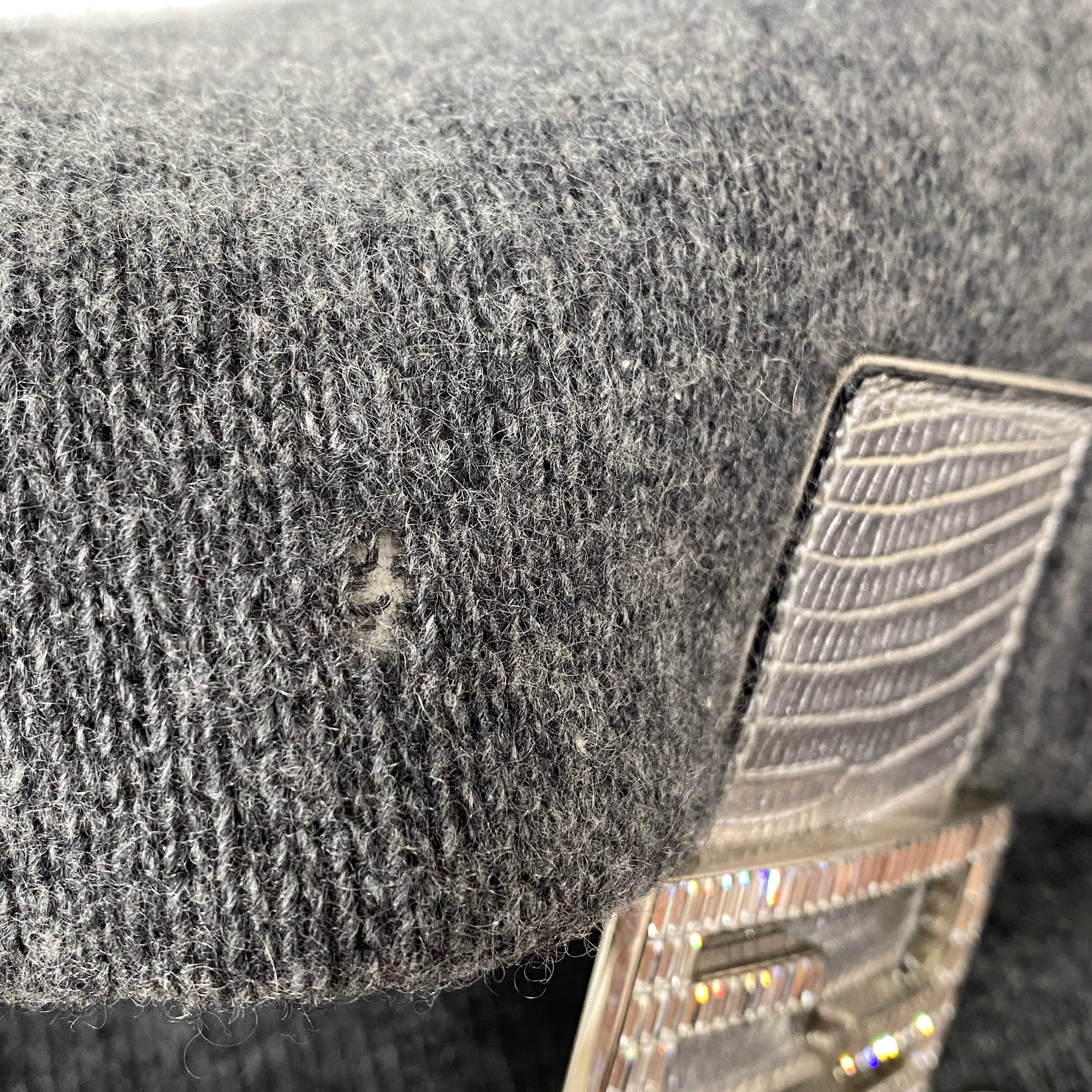 Mamma Baguette Grey Cashmere Shoulder Bag