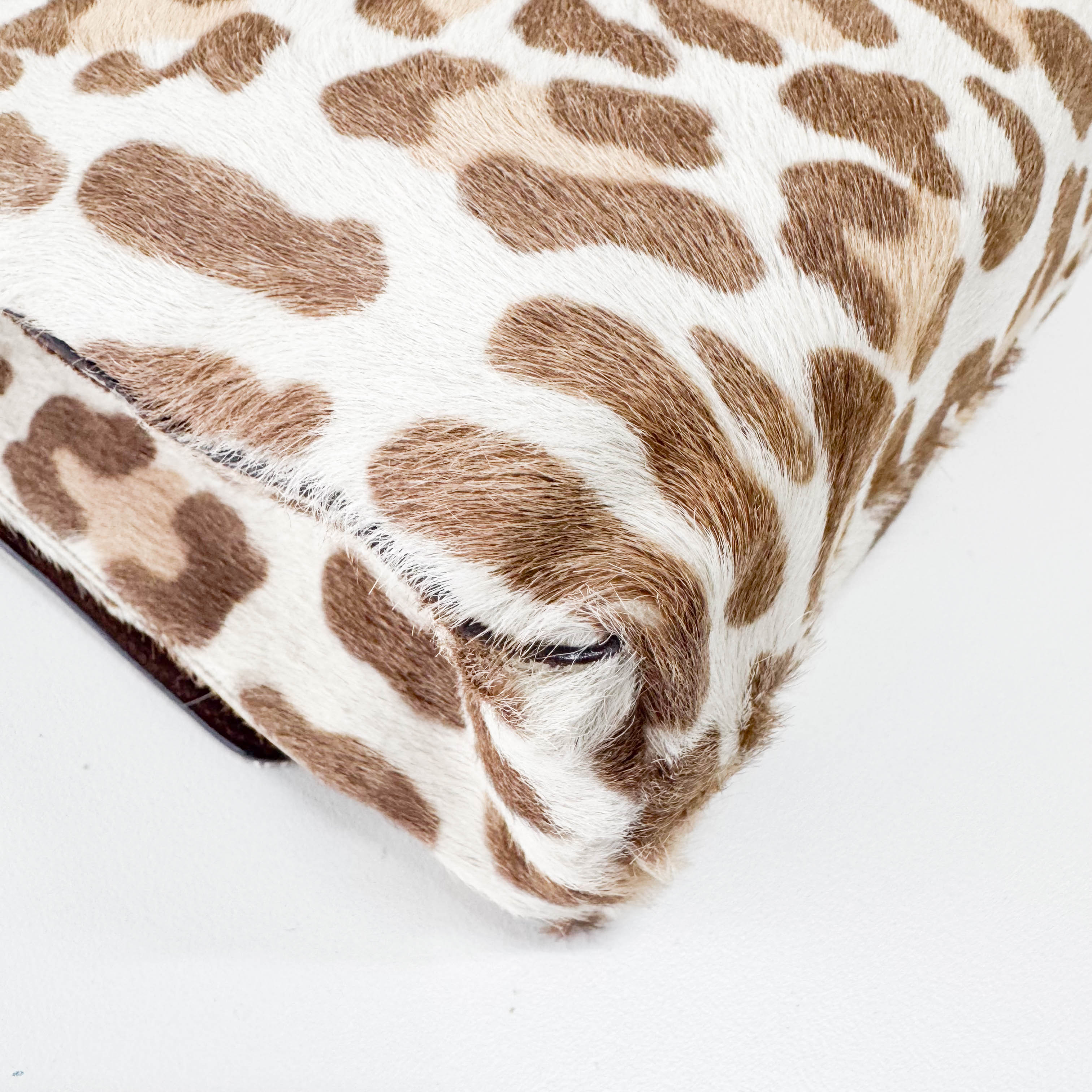 Neutral Leopard Print Pony Hair Chain Bag