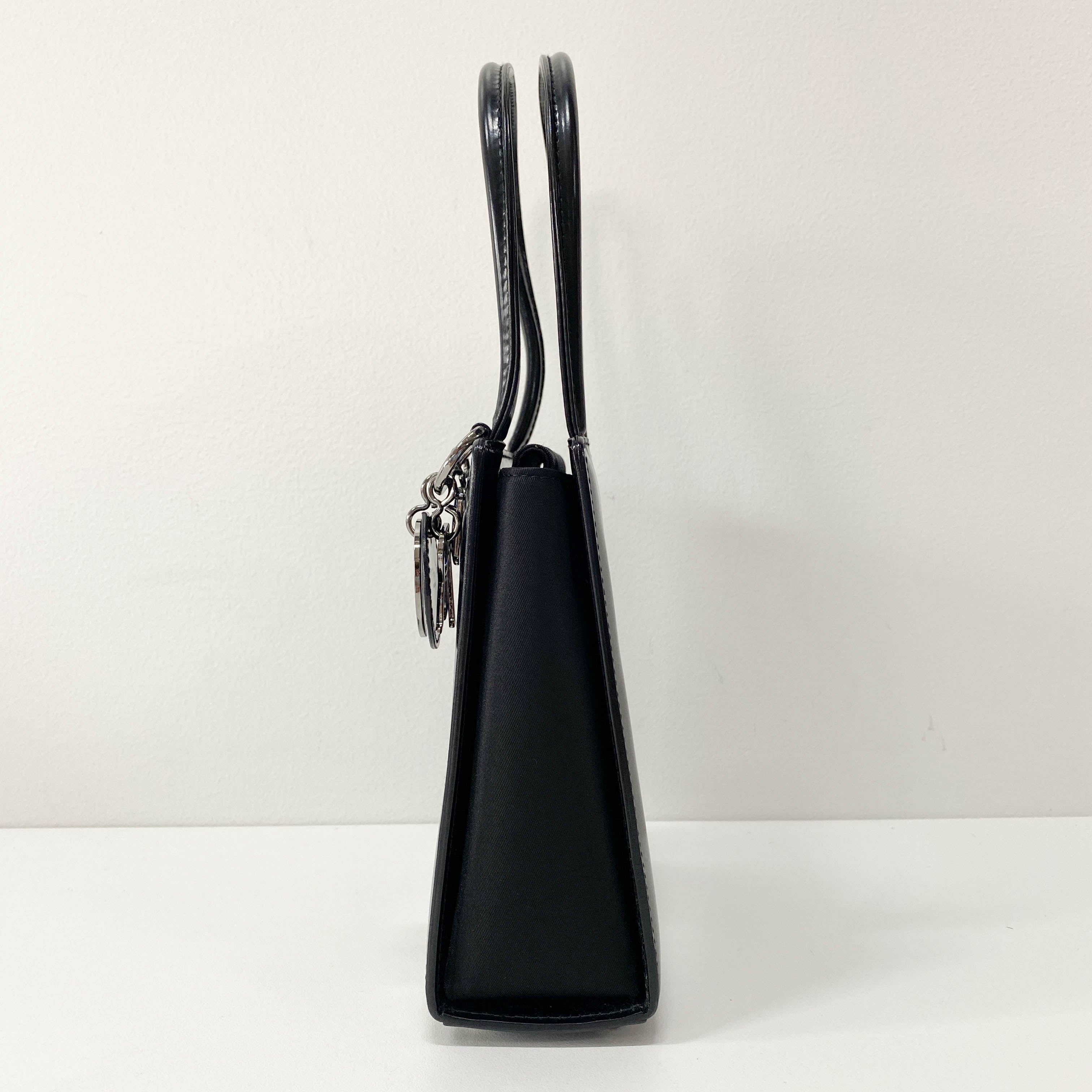 Black Leather Top Handle Bag