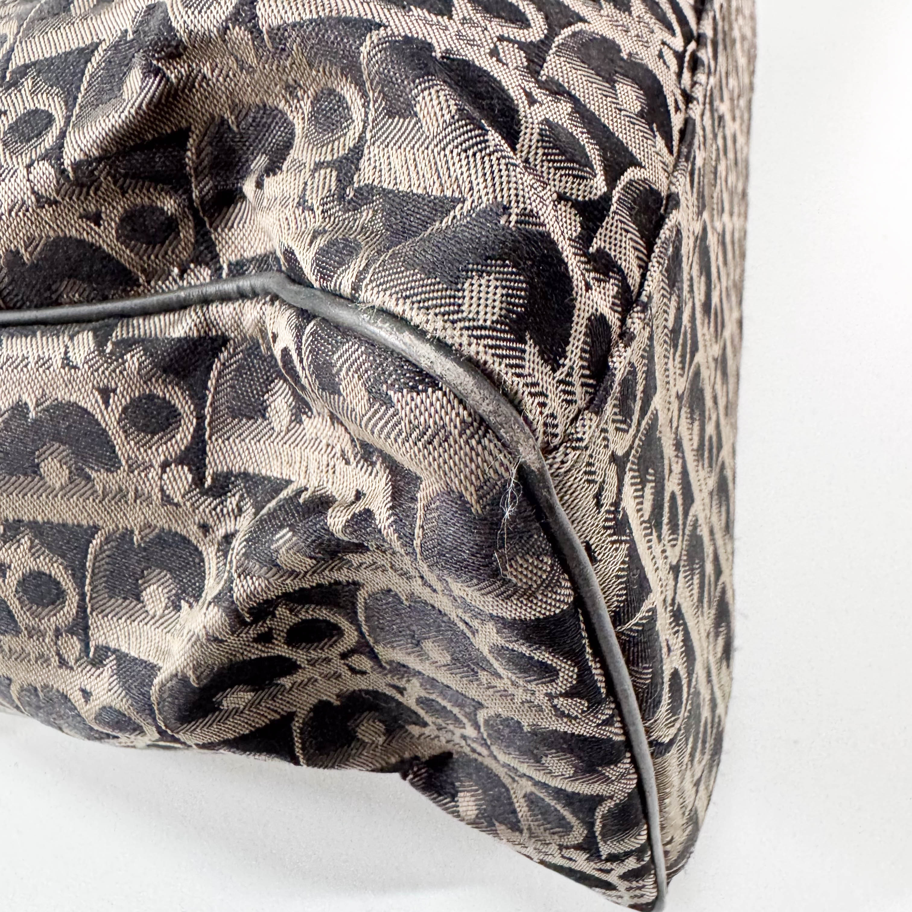 Boston Trotter Black Oblique Canvas Bag