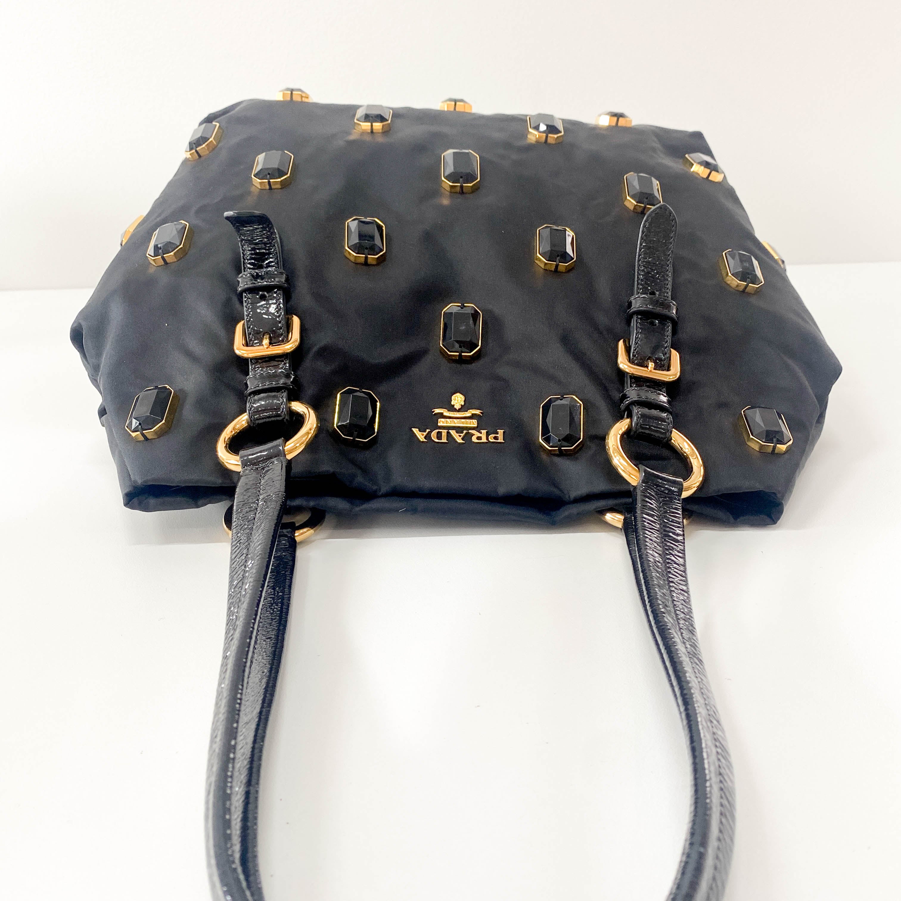 Black Nylon Tote Shoulder Bag