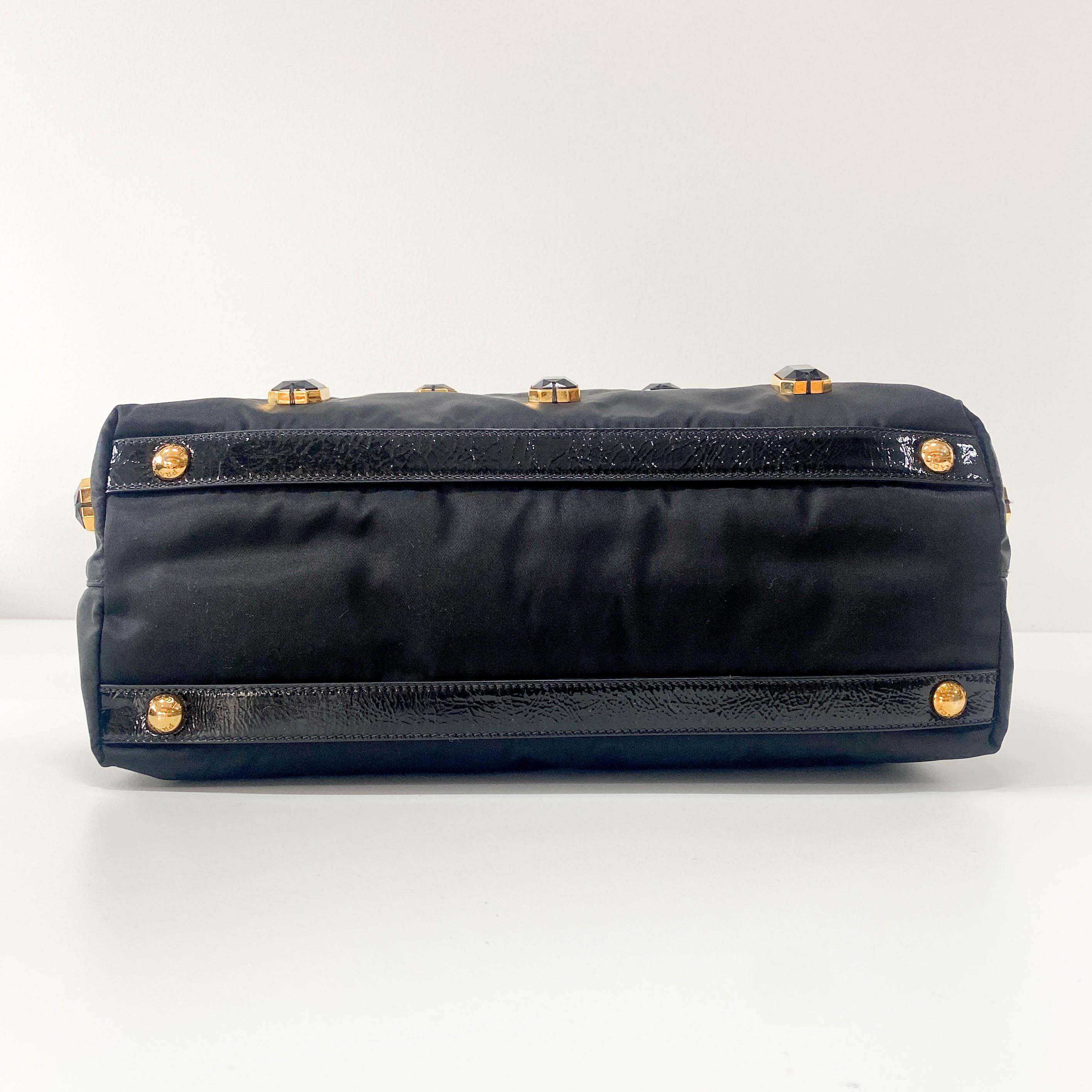 Black Nylon Tote Shoulder Bag