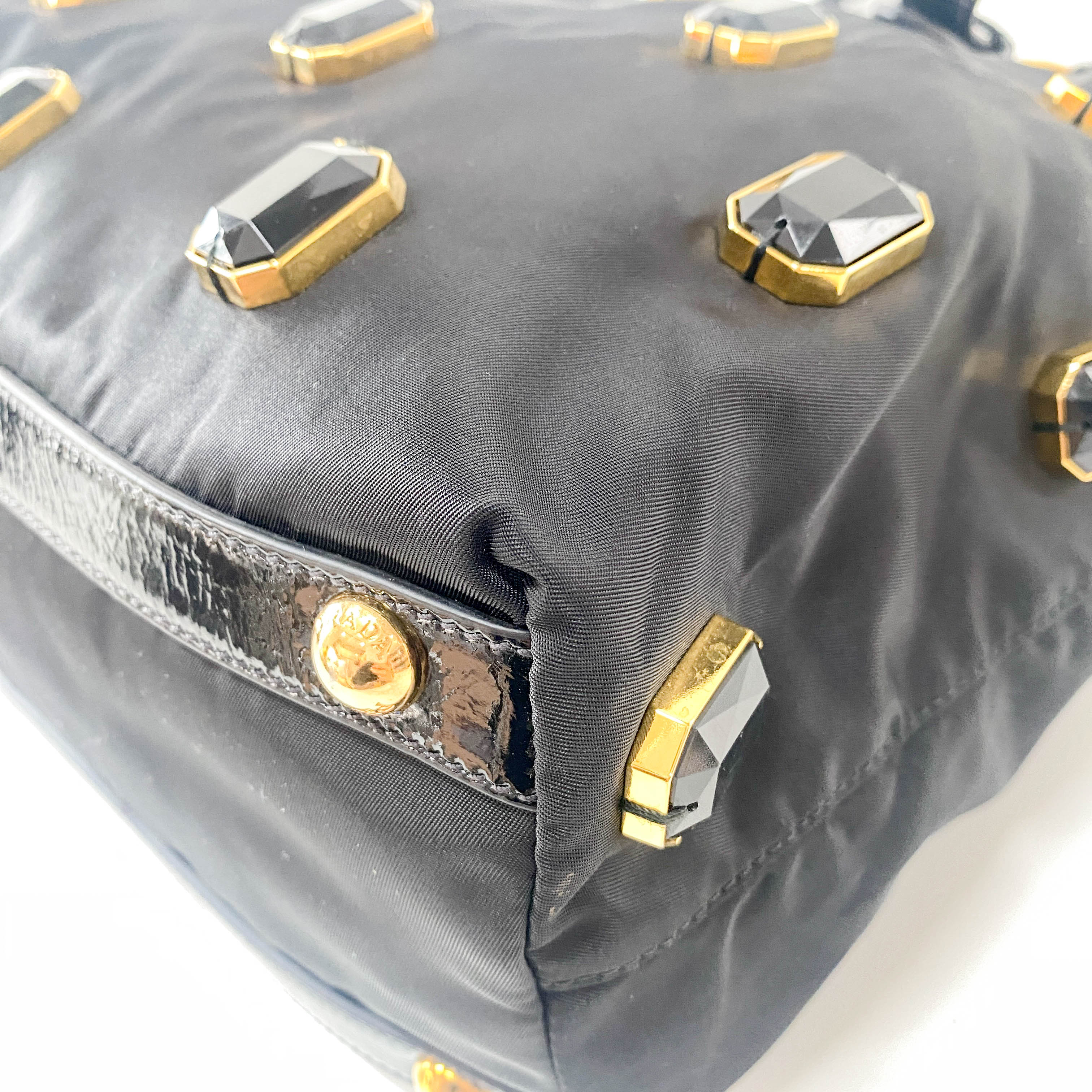 Black Nylon Tote Shoulder Bag