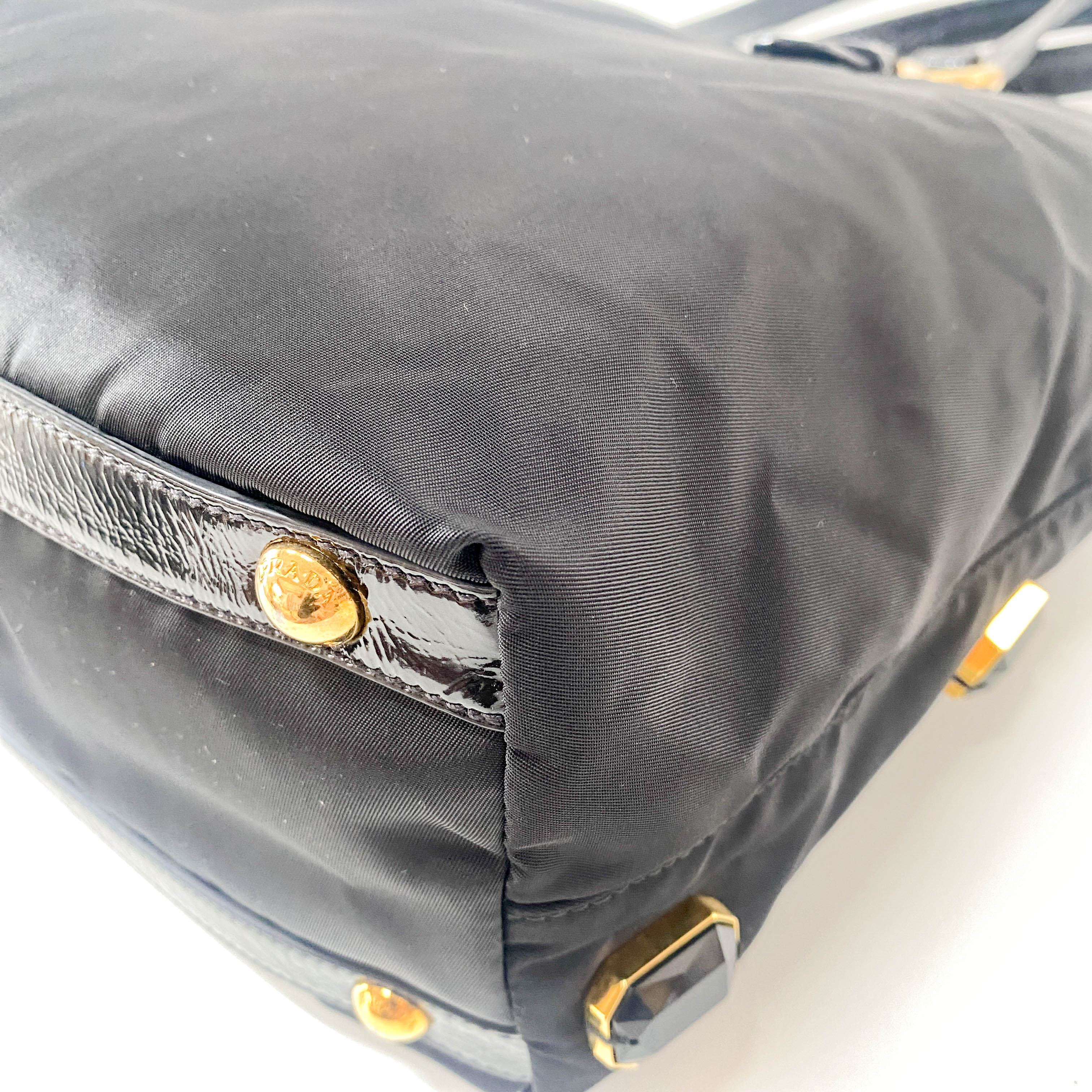 Black Nylon Tote Shoulder Bag