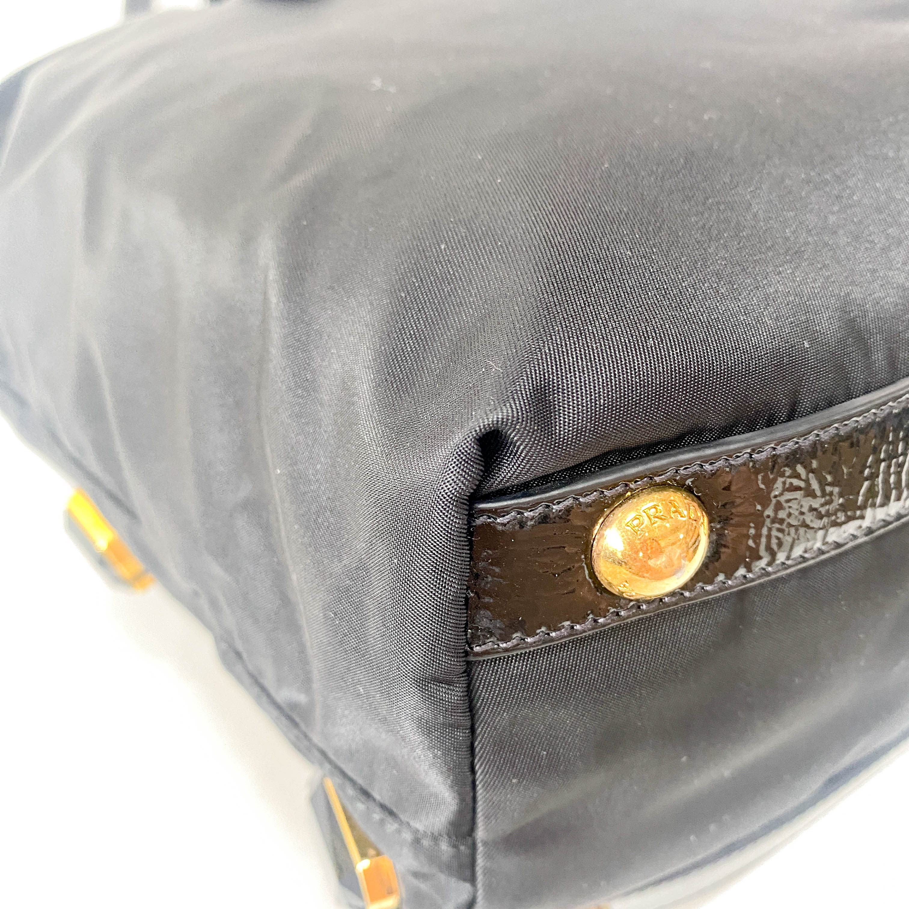 Black Nylon Tote Shoulder Bag