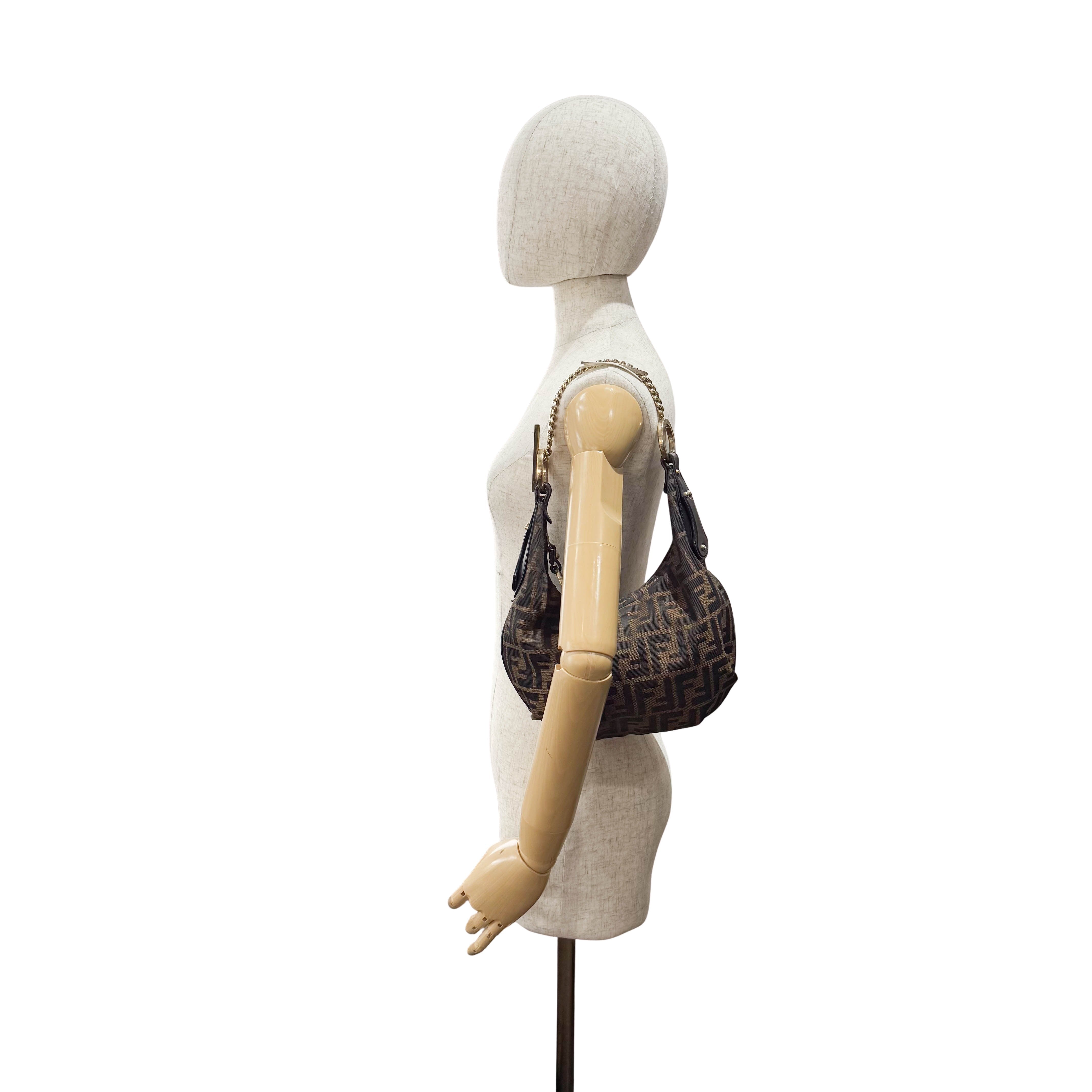 Zucca Brown Coated Canvas Shoulder Bag