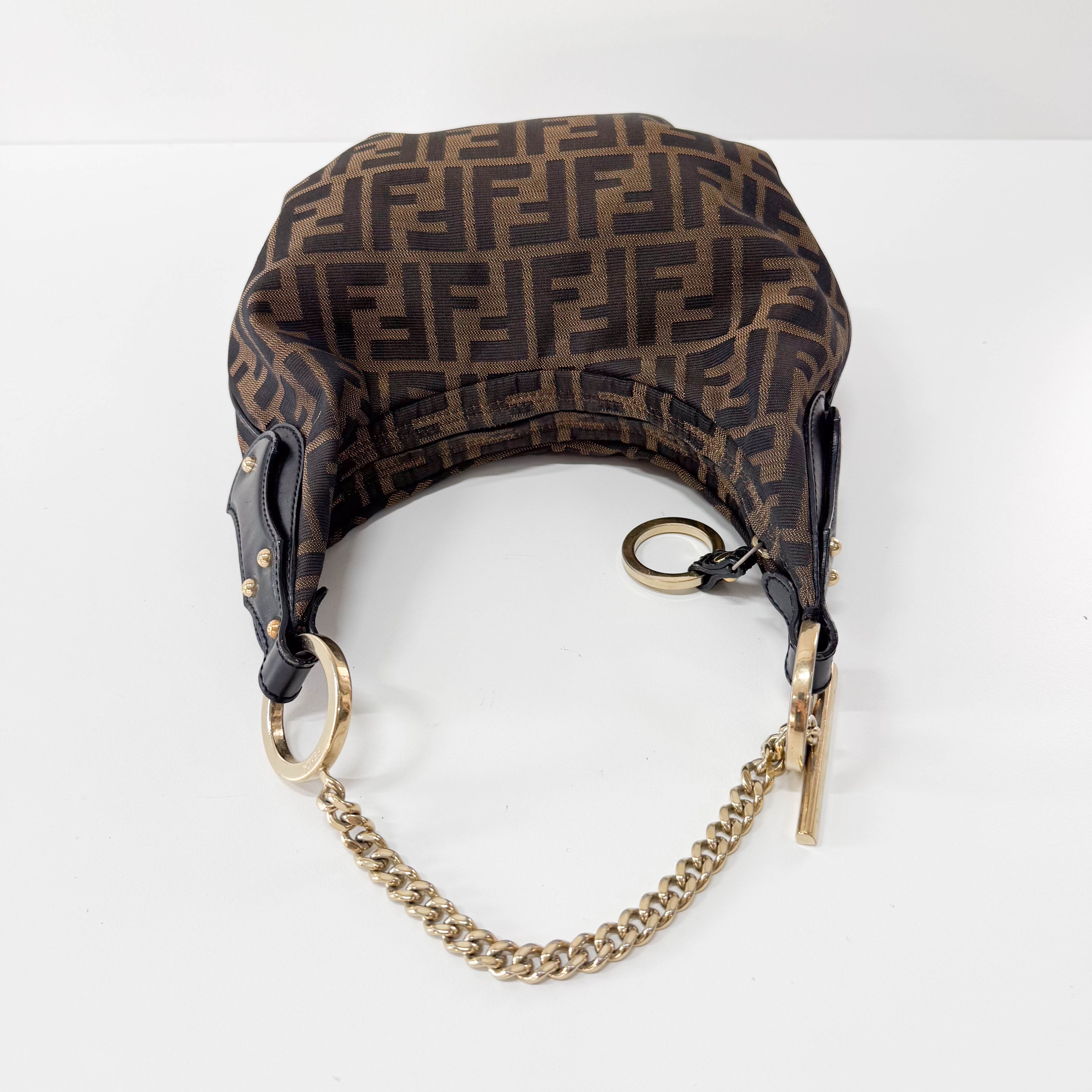 Zucca Brown Coated Canvas Shoulder Bag