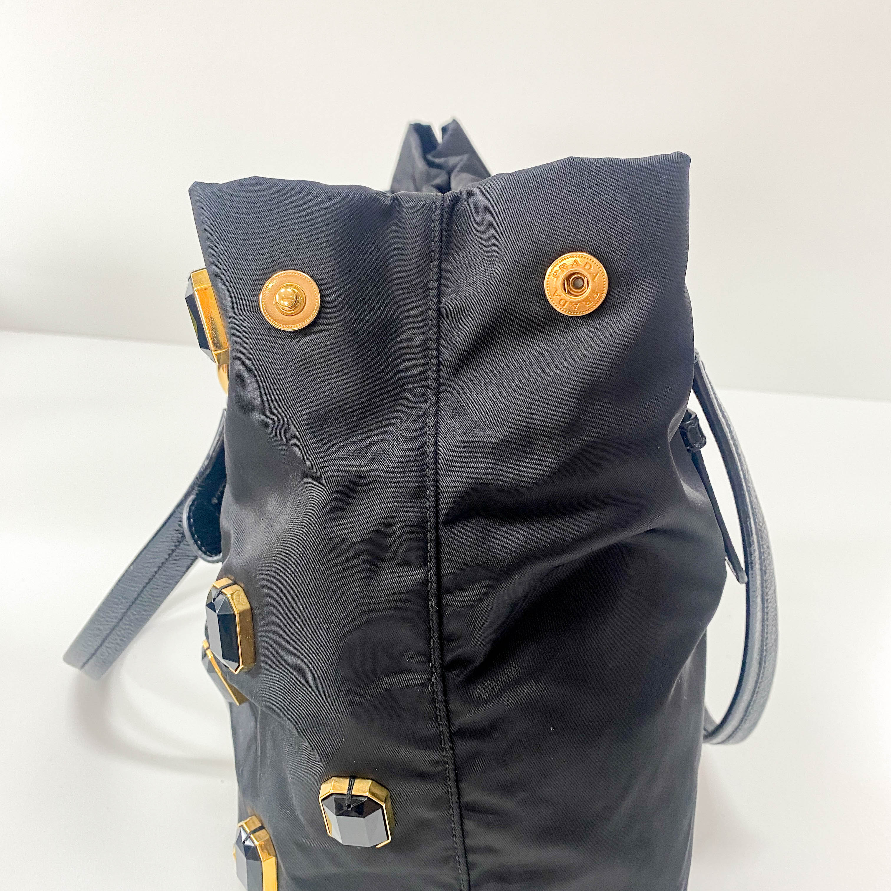 Black Nylon Tote Shoulder Bag