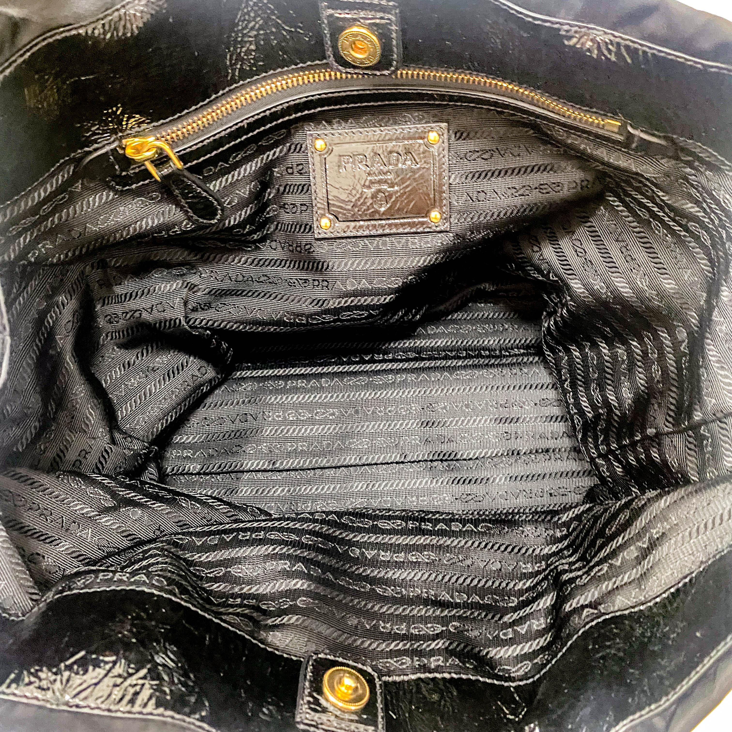 Black Nylon Tote Shoulder Bag