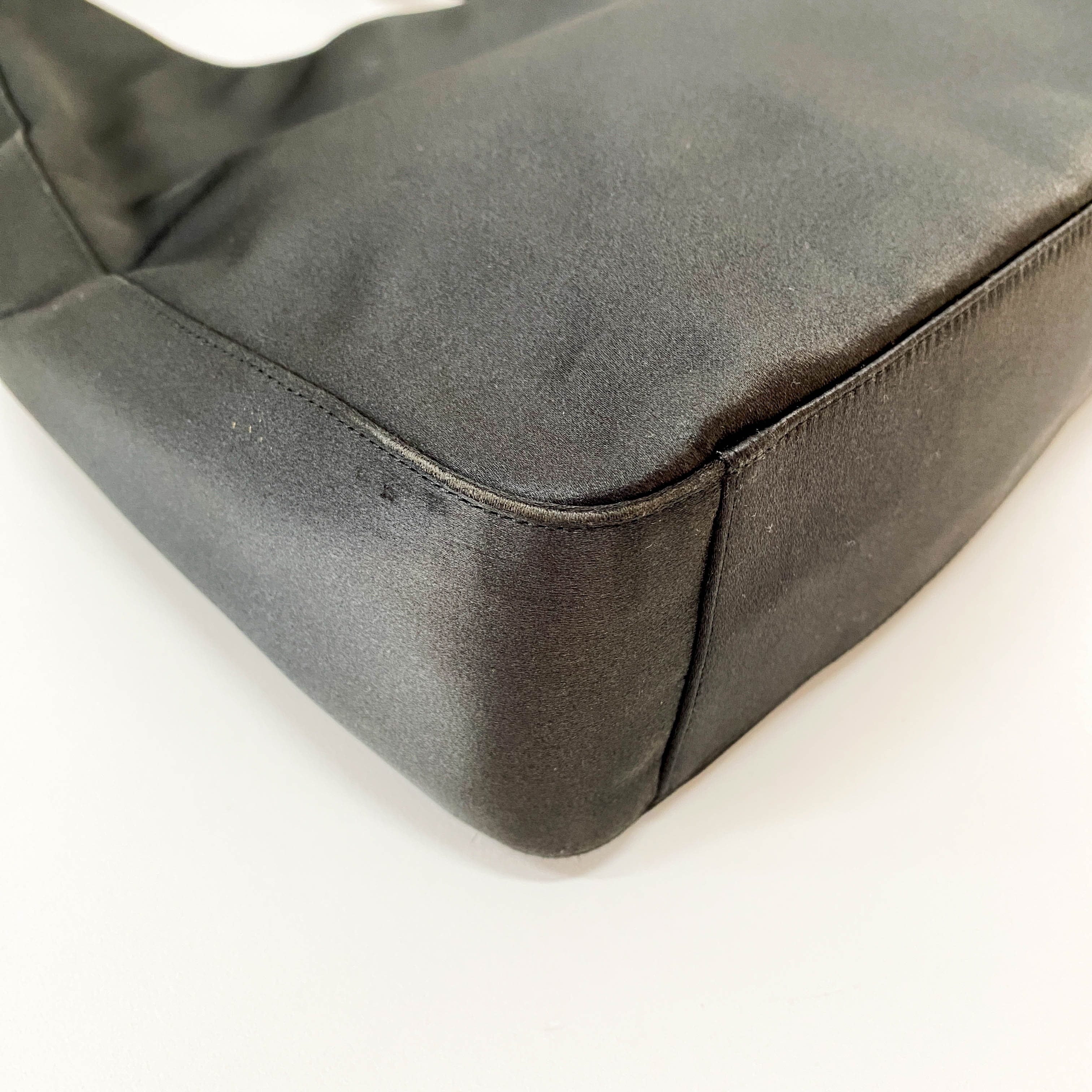 Green Satin Shoulder Bag