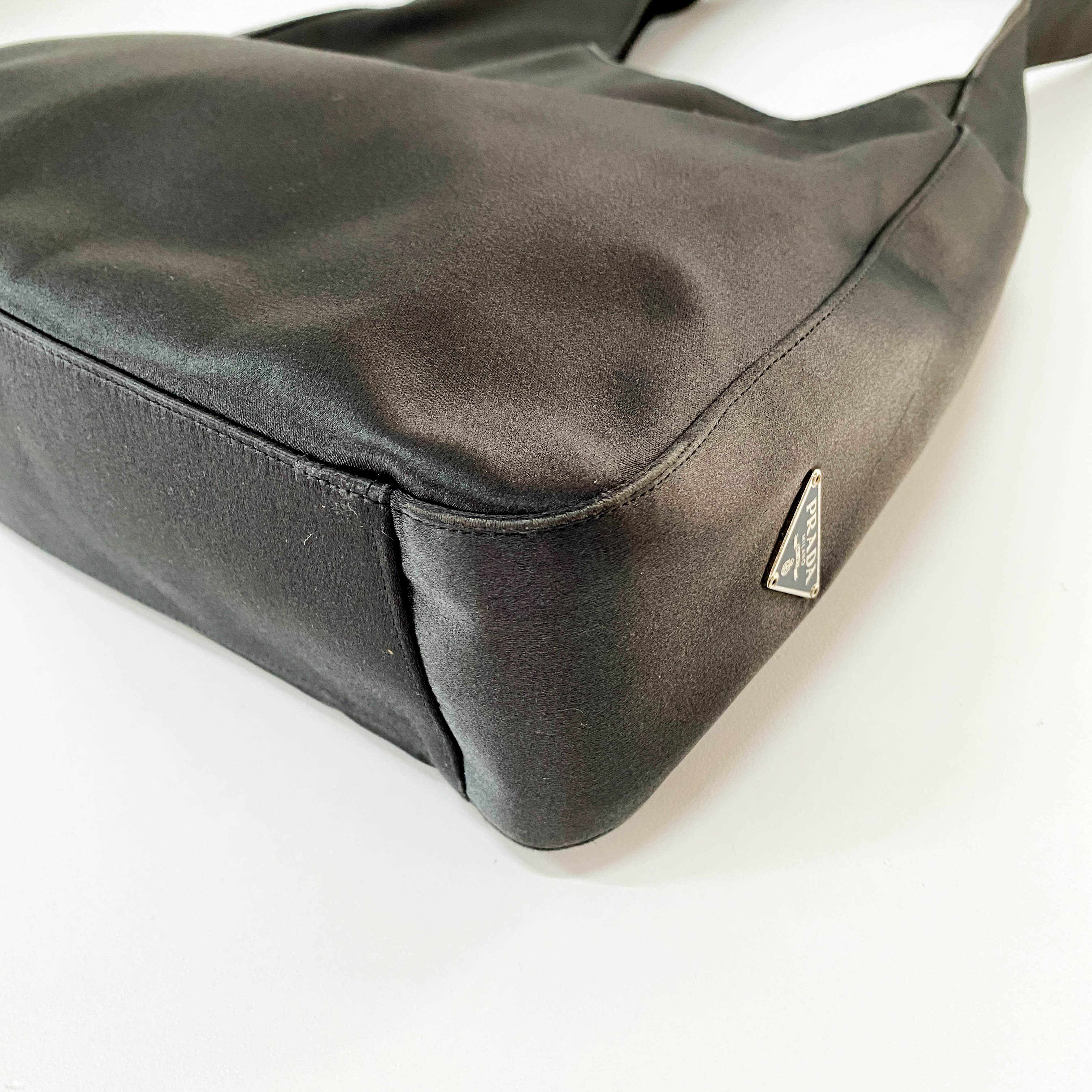 Green Satin Shoulder Bag