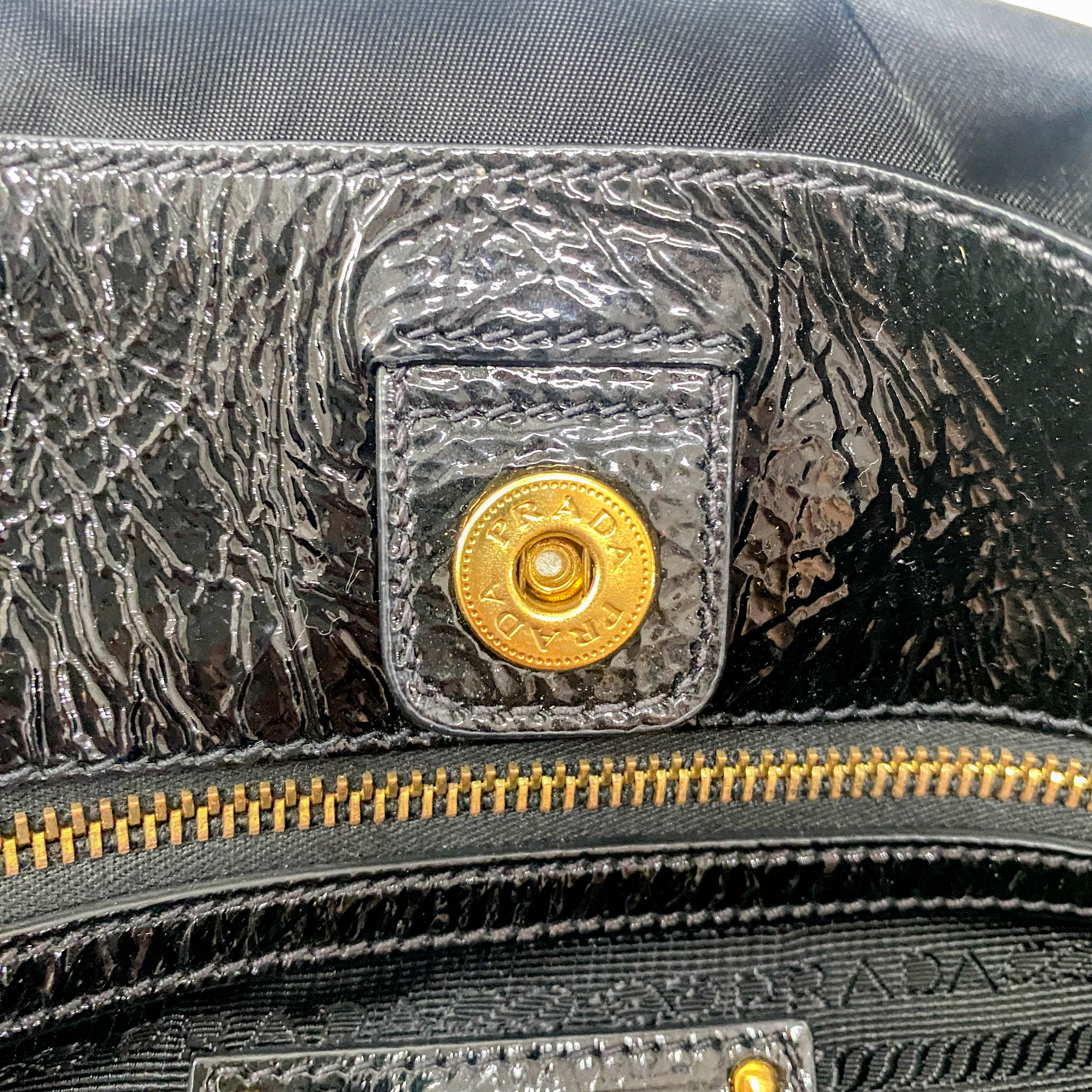 Black Nylon Tote Shoulder Bag