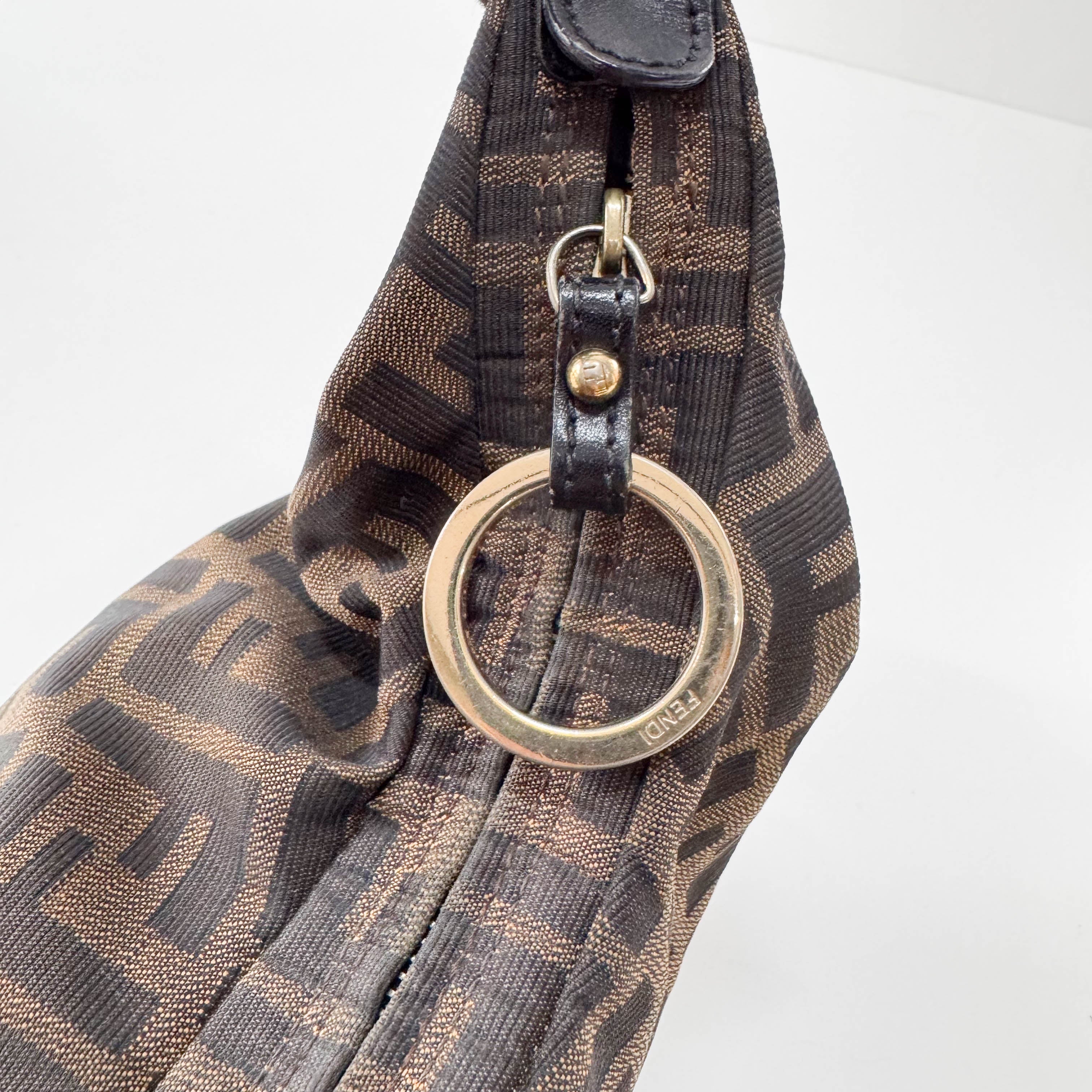 Zucca Brown Coated Canvas Shoulder Bag