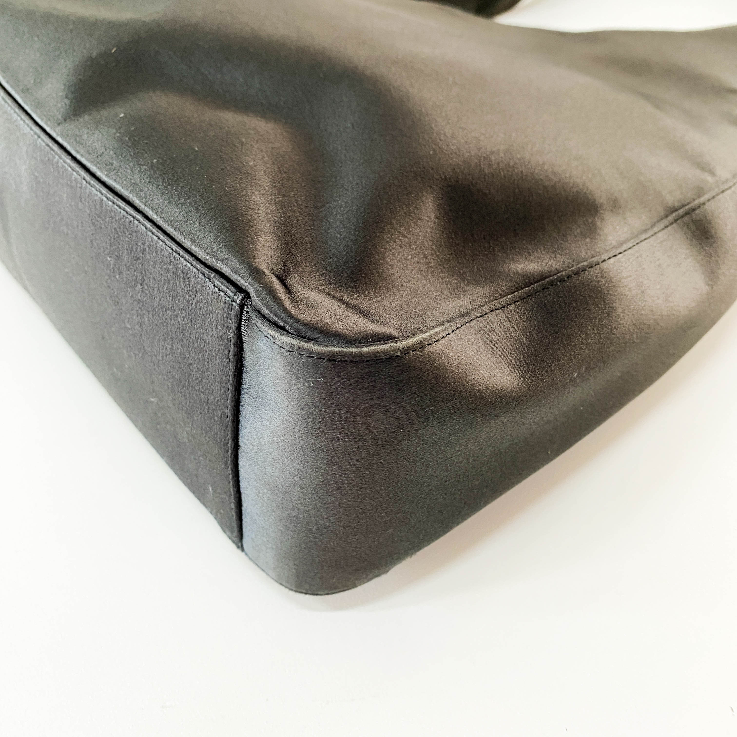 Green Satin Shoulder Bag