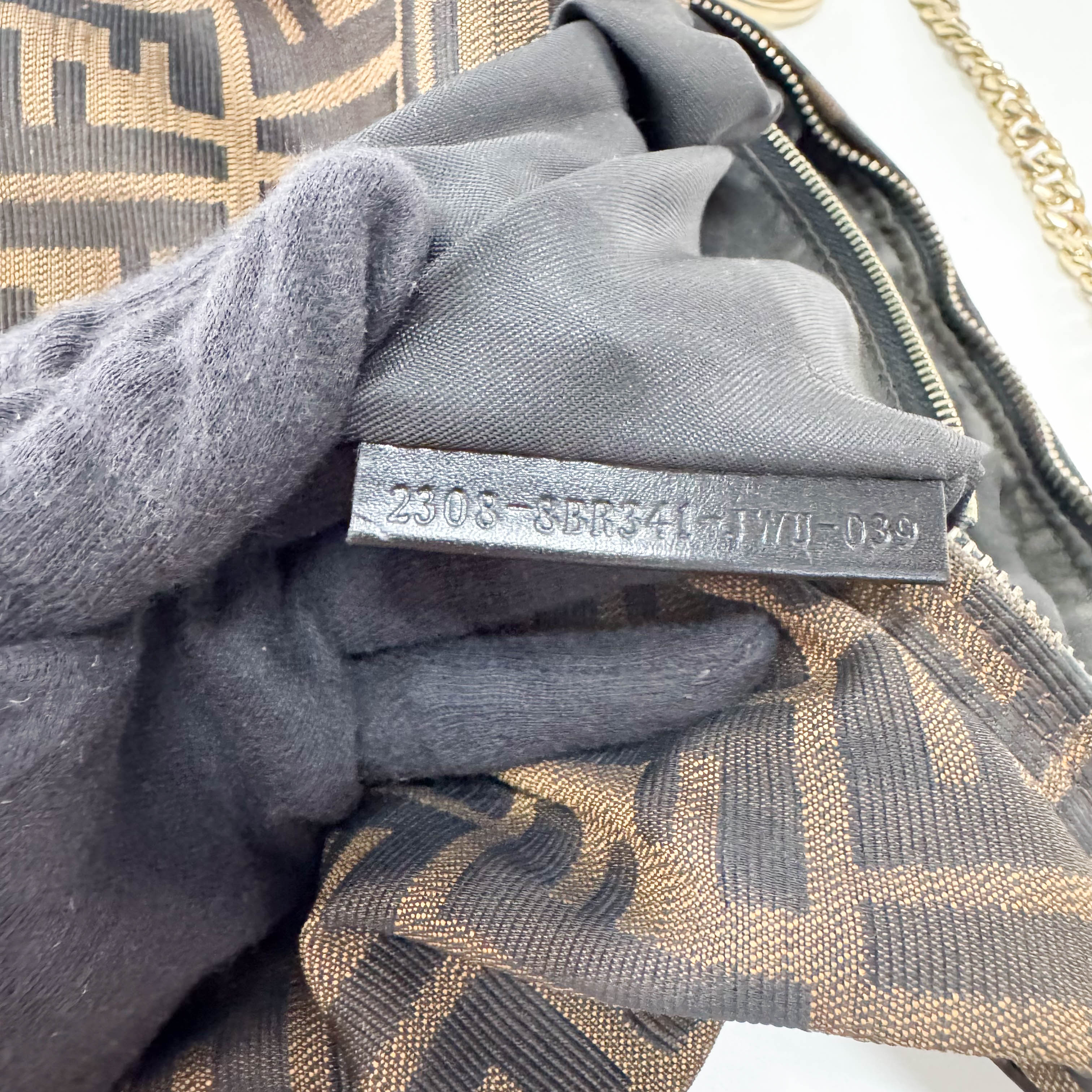 Zucca Brown Coated Canvas Shoulder Bag