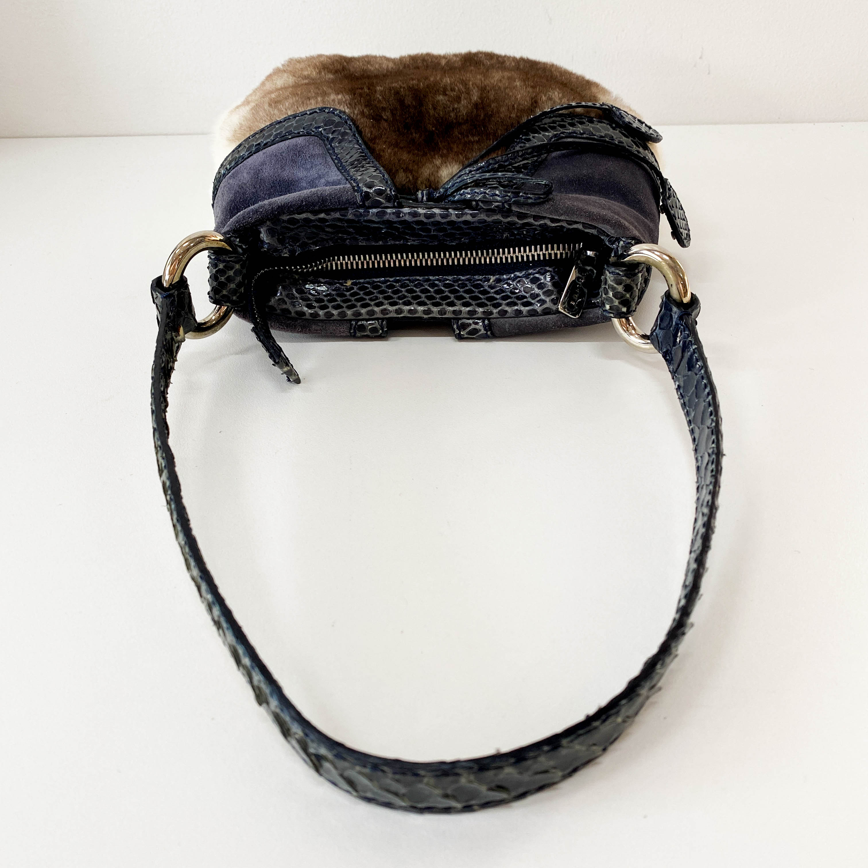 Multi-colour Rabbit Fur Suede & Leather Bag