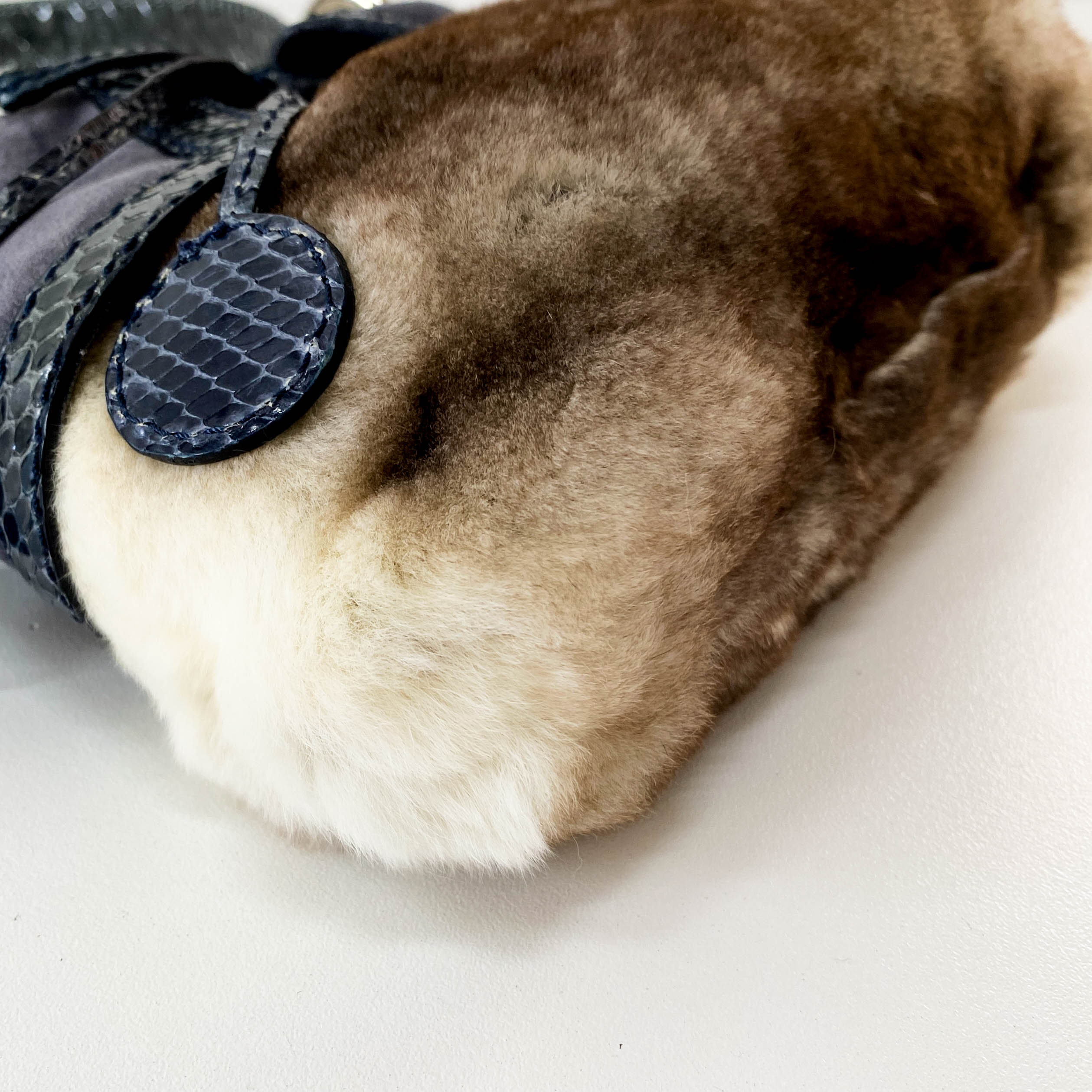 Multi-colour Rabbit Fur Suede & Leather Bag